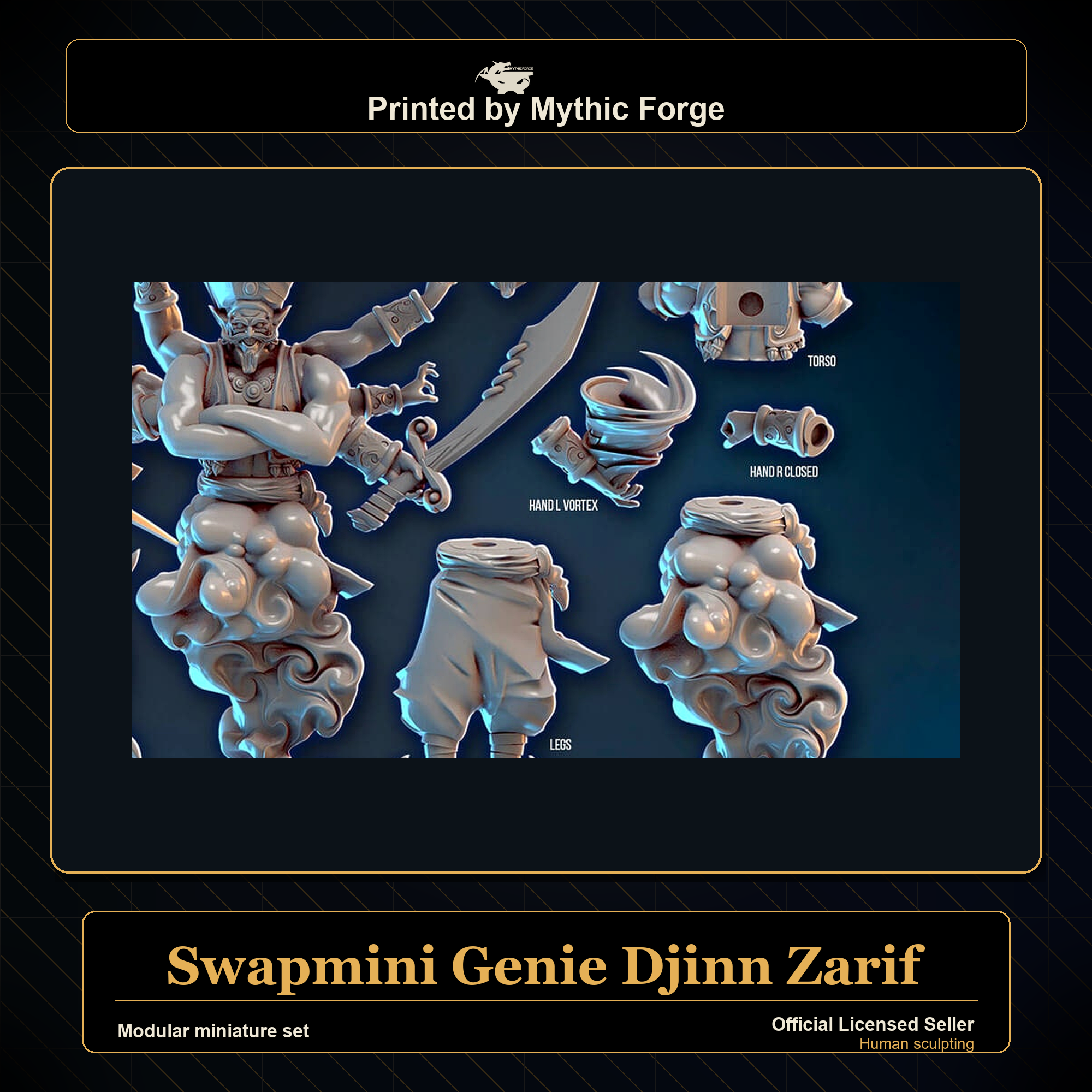 Modular RPG - Swapmini Genie Djinn - Zarif - Bundle modular miniature modular miniature set printed by Mythic Forge