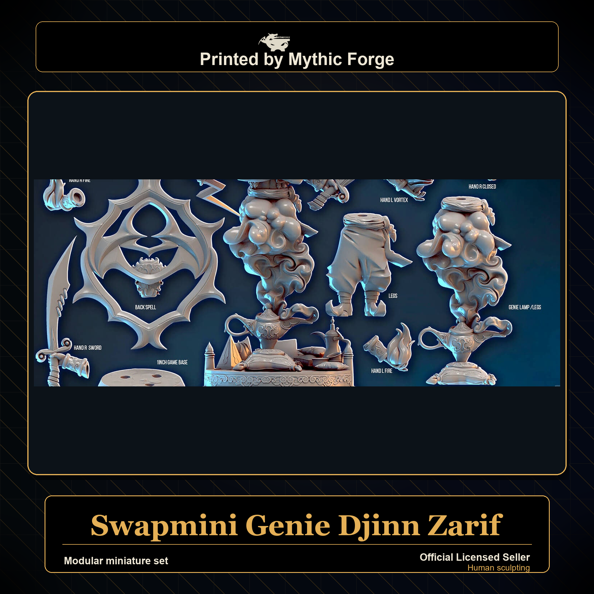 Modular RPG - Swapmini Genie Djinn - Zarif - Bundle modular miniature modular miniature set printed by Mythic Forge