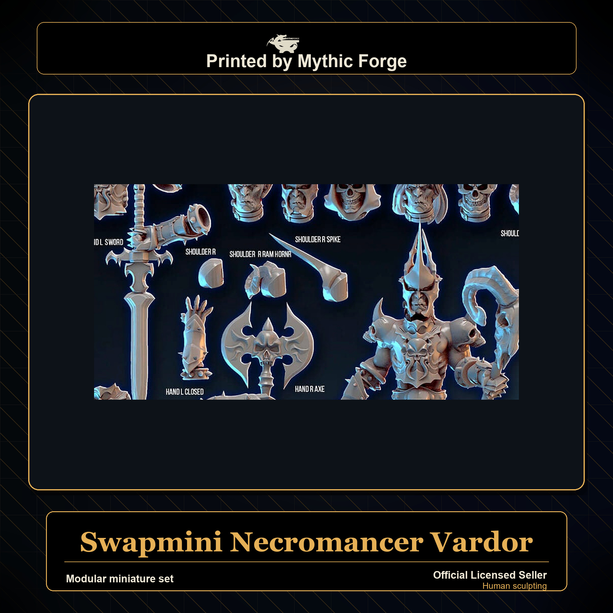 Modular RPG - Swapmini Necromancer - Vardor - Bundle modular miniature modular miniature set printed by Mythic Forge