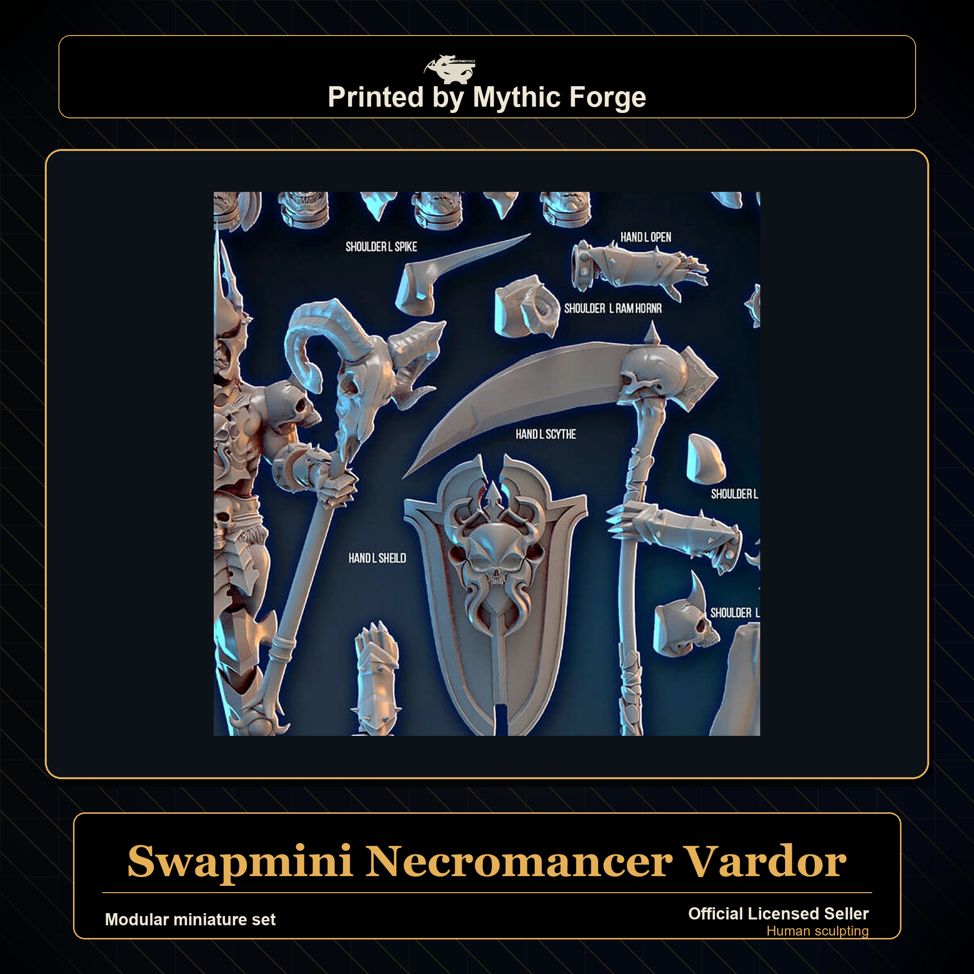 Modular RPG - Swapmini Necromancer - Vardor - Bundle modular miniature modular miniature set printed by Mythic Forge