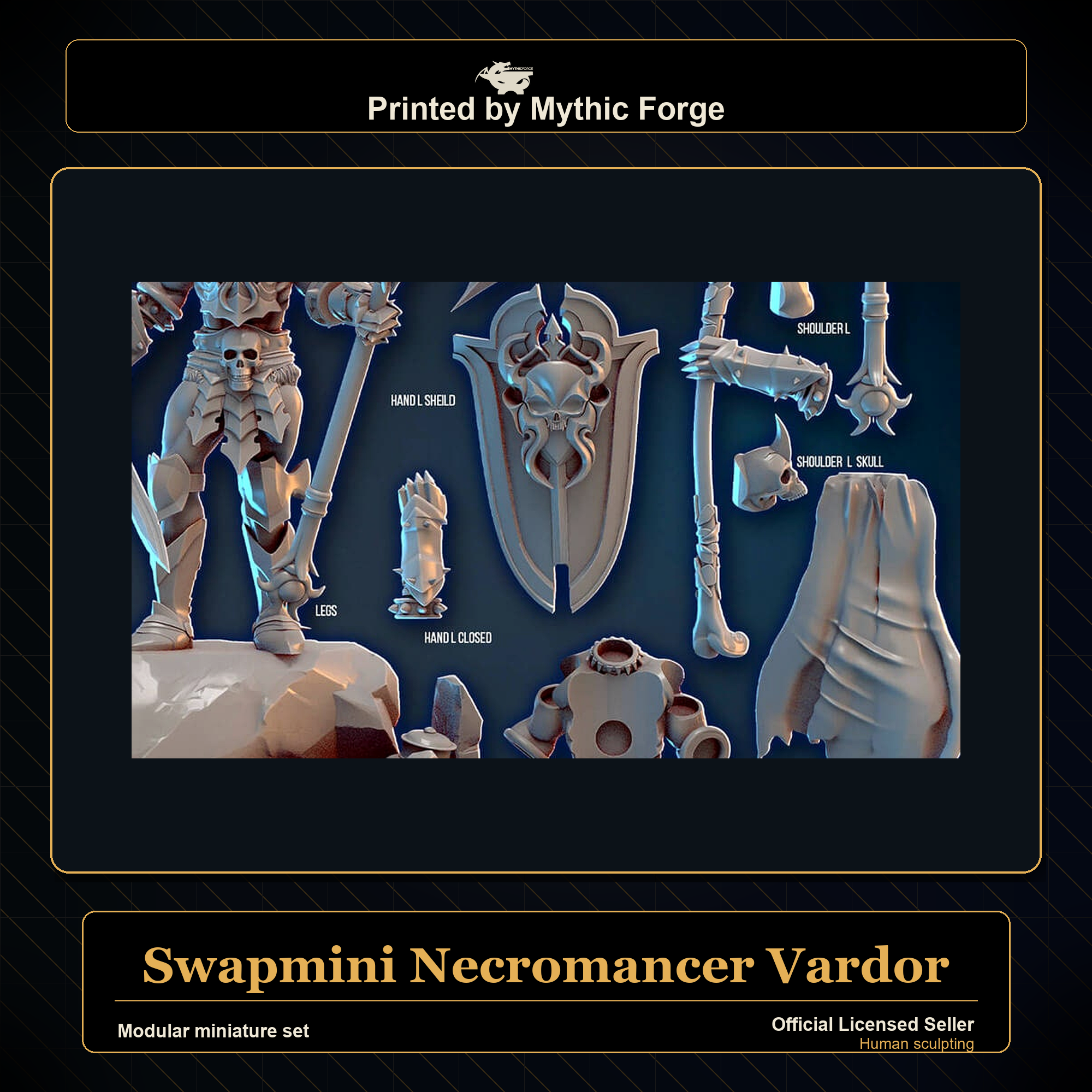 Modular RPG - Swapmini Necromancer - Vardor - Bundle modular miniature modular miniature set printed by Mythic Forge