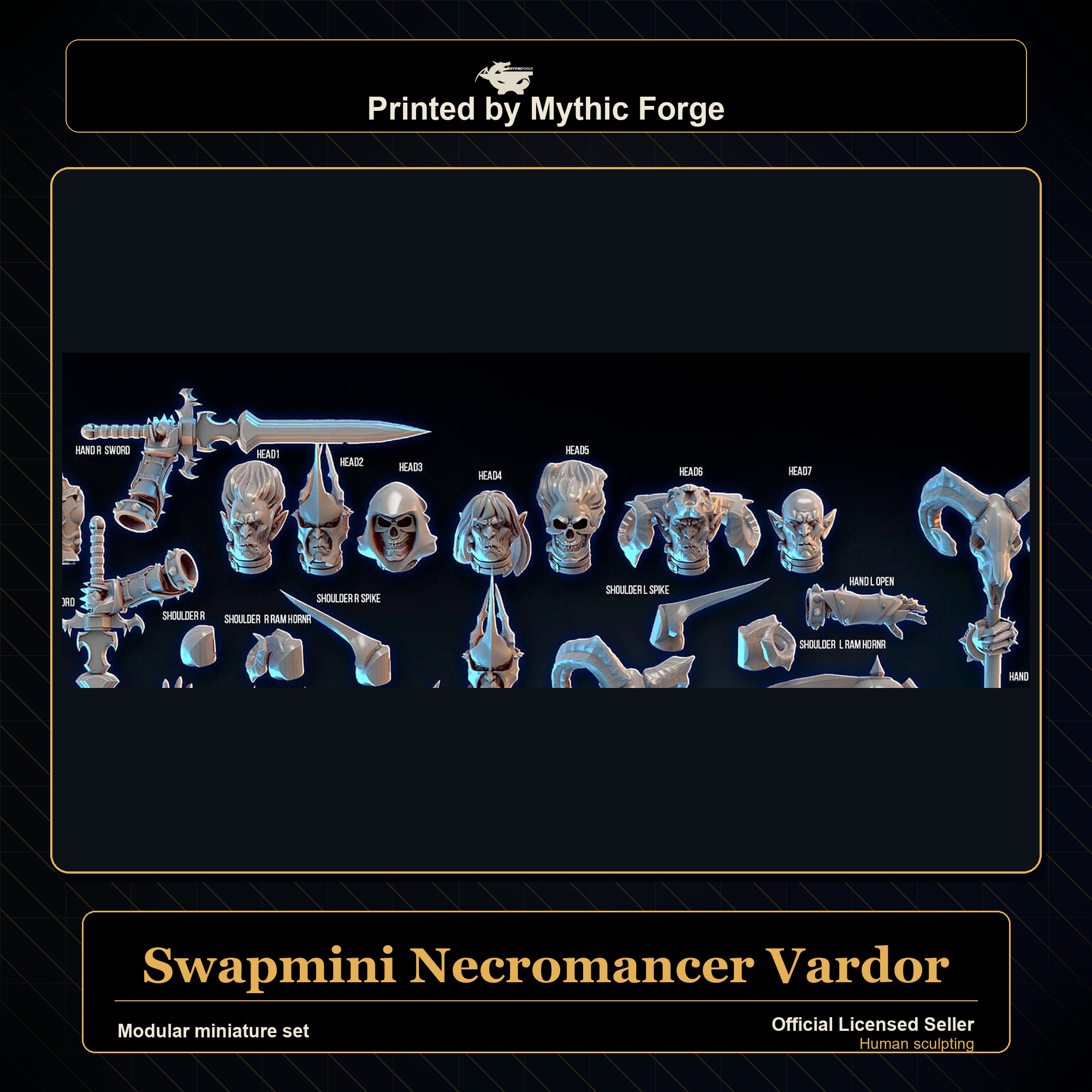 Modular RPG - Swapmini Necromancer - Vardor - Bundle modular miniature modular miniature set printed by Mythic Forge
