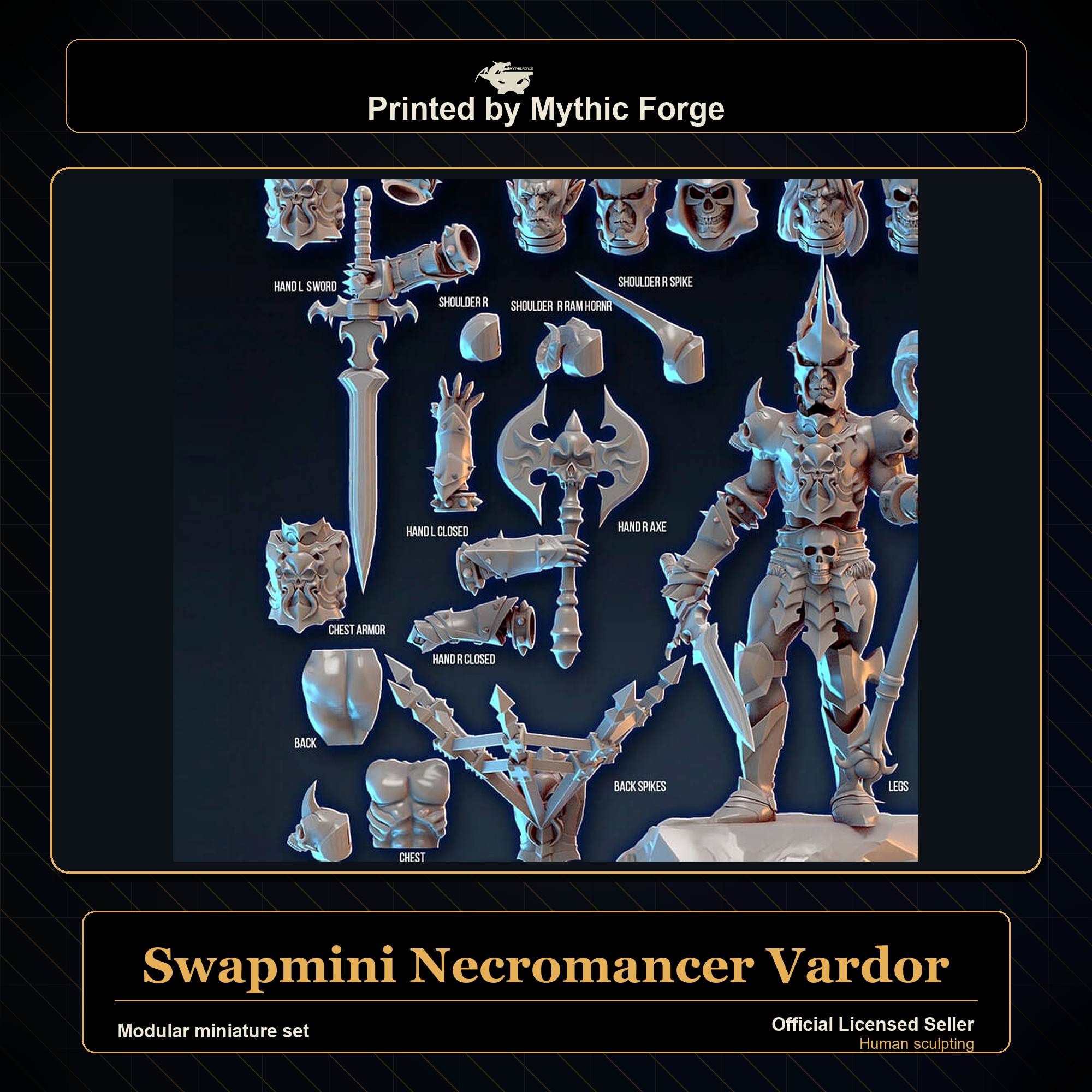 Modular RPG - Swapmini Necromancer - Vardor - Bundle modular miniature modular miniature set printed by Mythic Forge