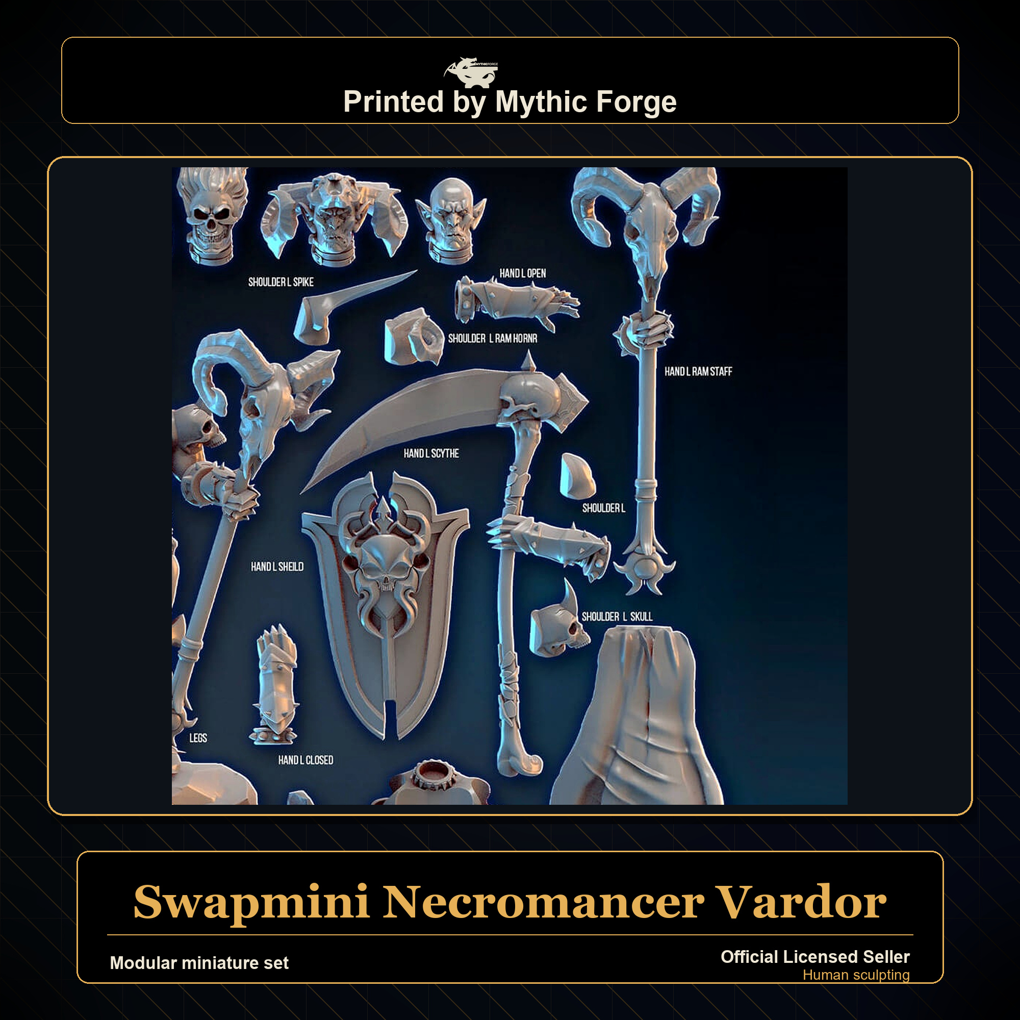Modular RPG - Swapmini Necromancer - Vardor - Bundle modular miniature modular miniature set printed by Mythic Forge