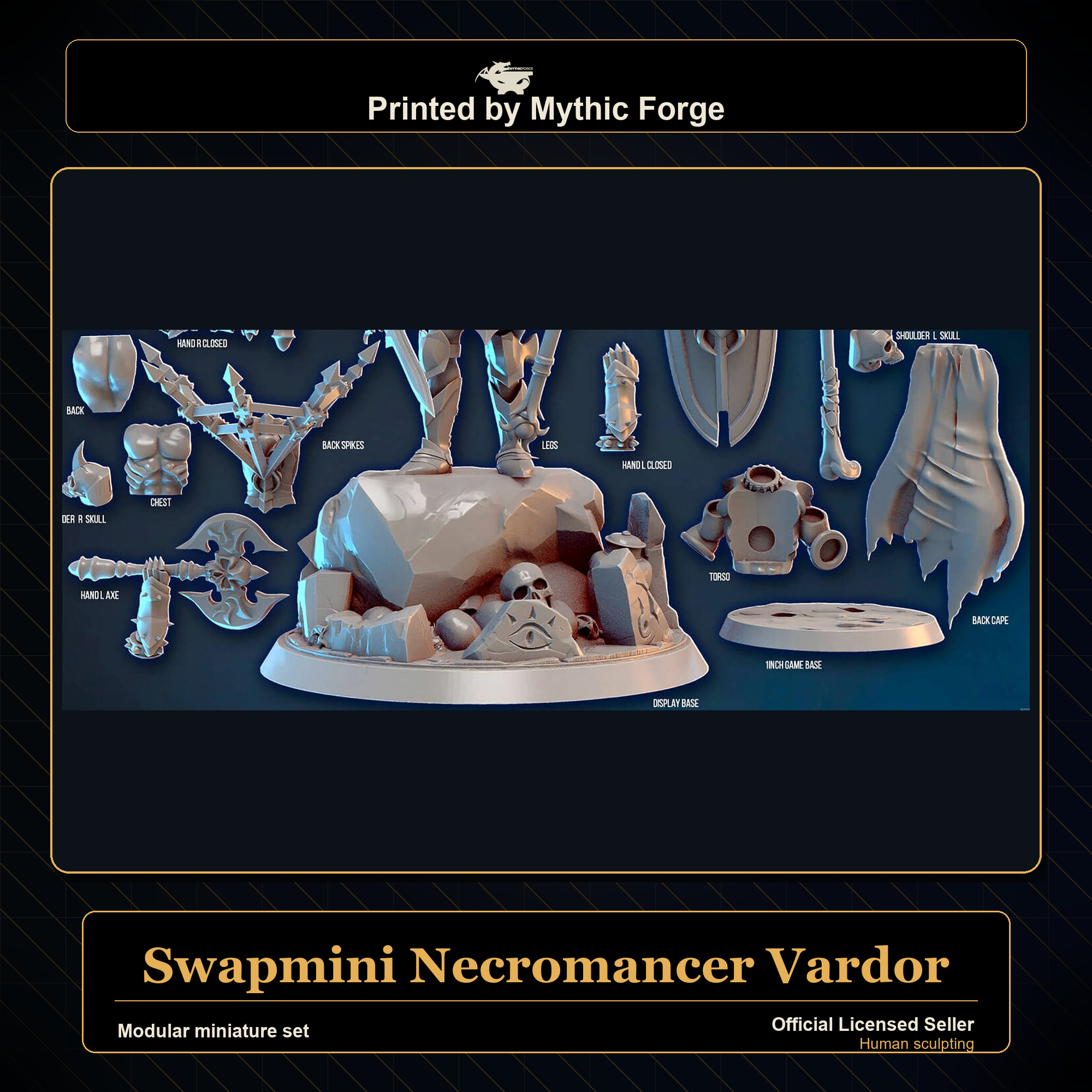 Modular RPG - Swapmini Necromancer - Vardor - Bundle modular miniature modular miniature set printed by Mythic Forge