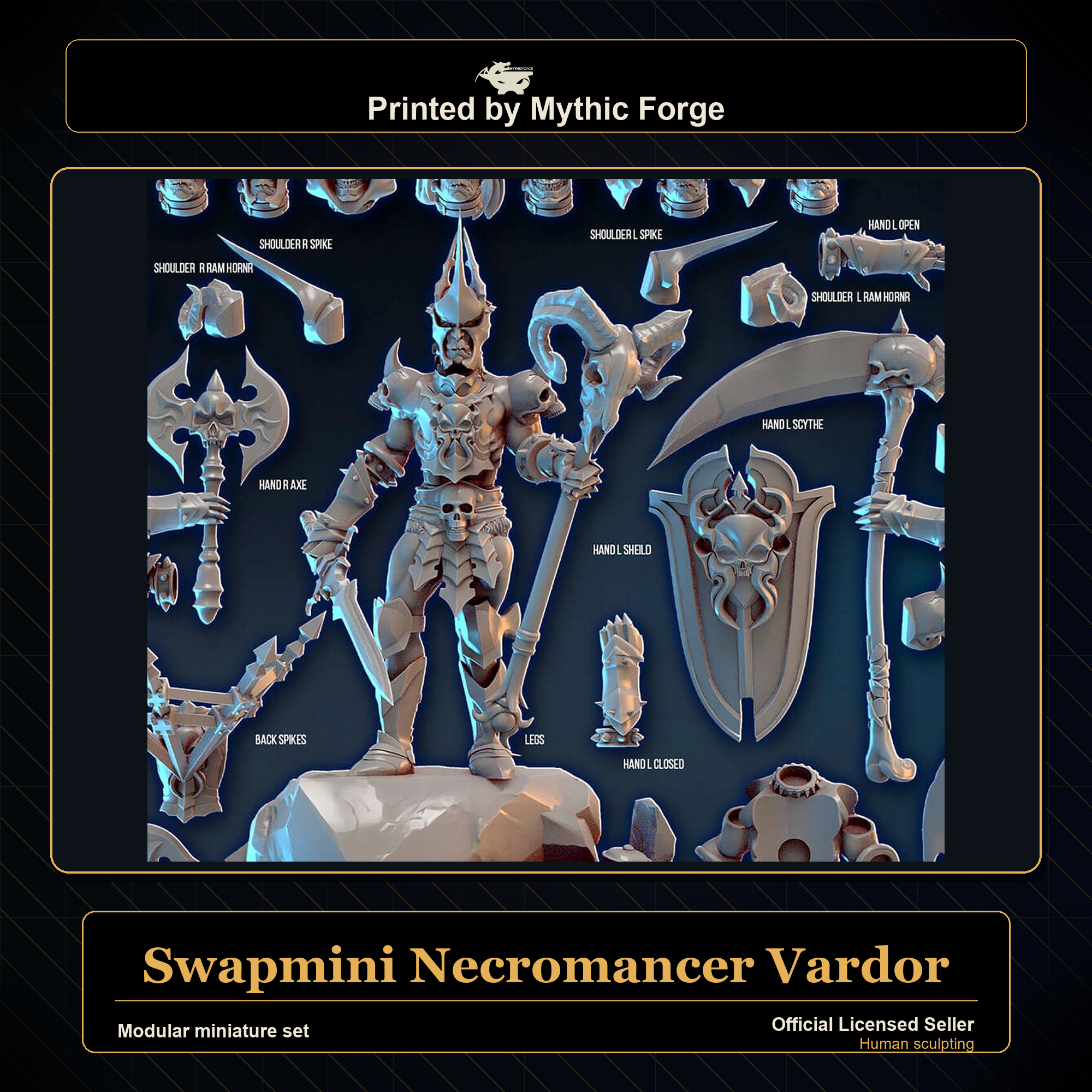 Modular RPG - Swapmini Necromancer - Vardor - Bundle modular miniature modular miniature set printed by Mythic Forge