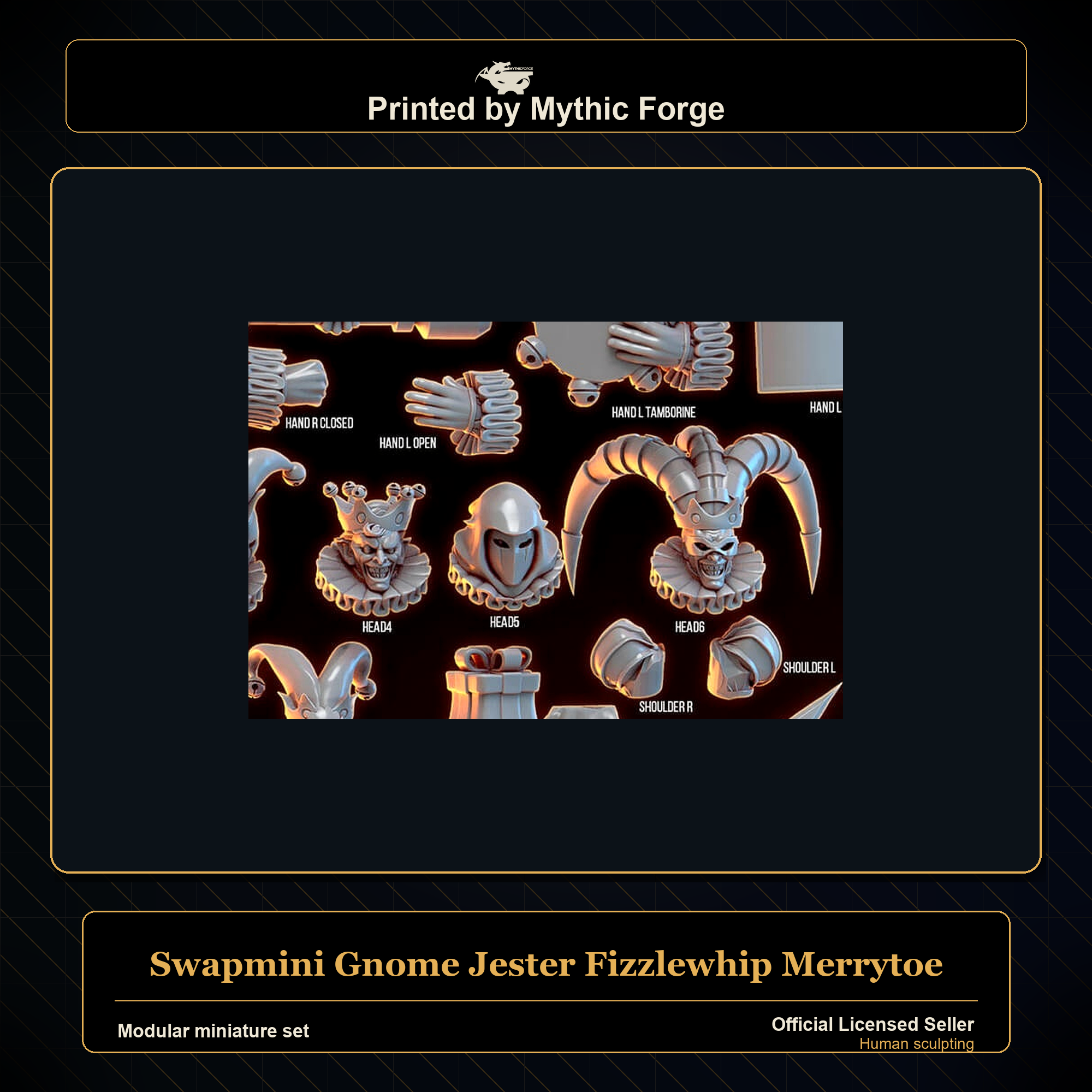 Modular RPG - Swapmini Gnome Jester - Fizzlewhip Merrytoe - Bundle modular miniature modular miniature set printed by Mythic Forge