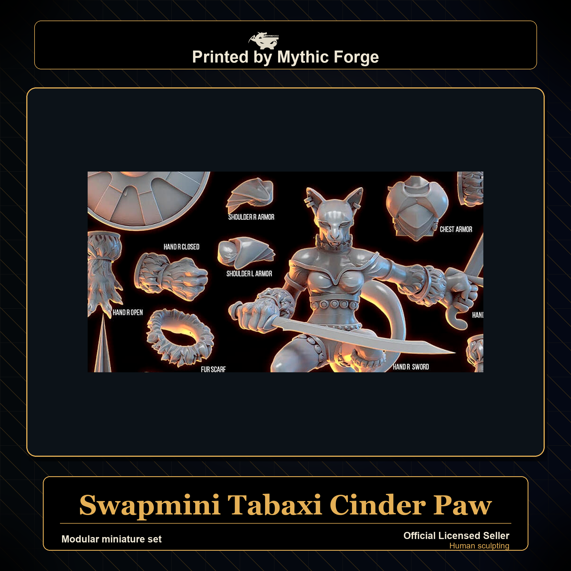 Modular RPG - Swapmini Tabaxi - Cinder Paw - Bundle modular miniature modular miniature set printed by Mythic Forge