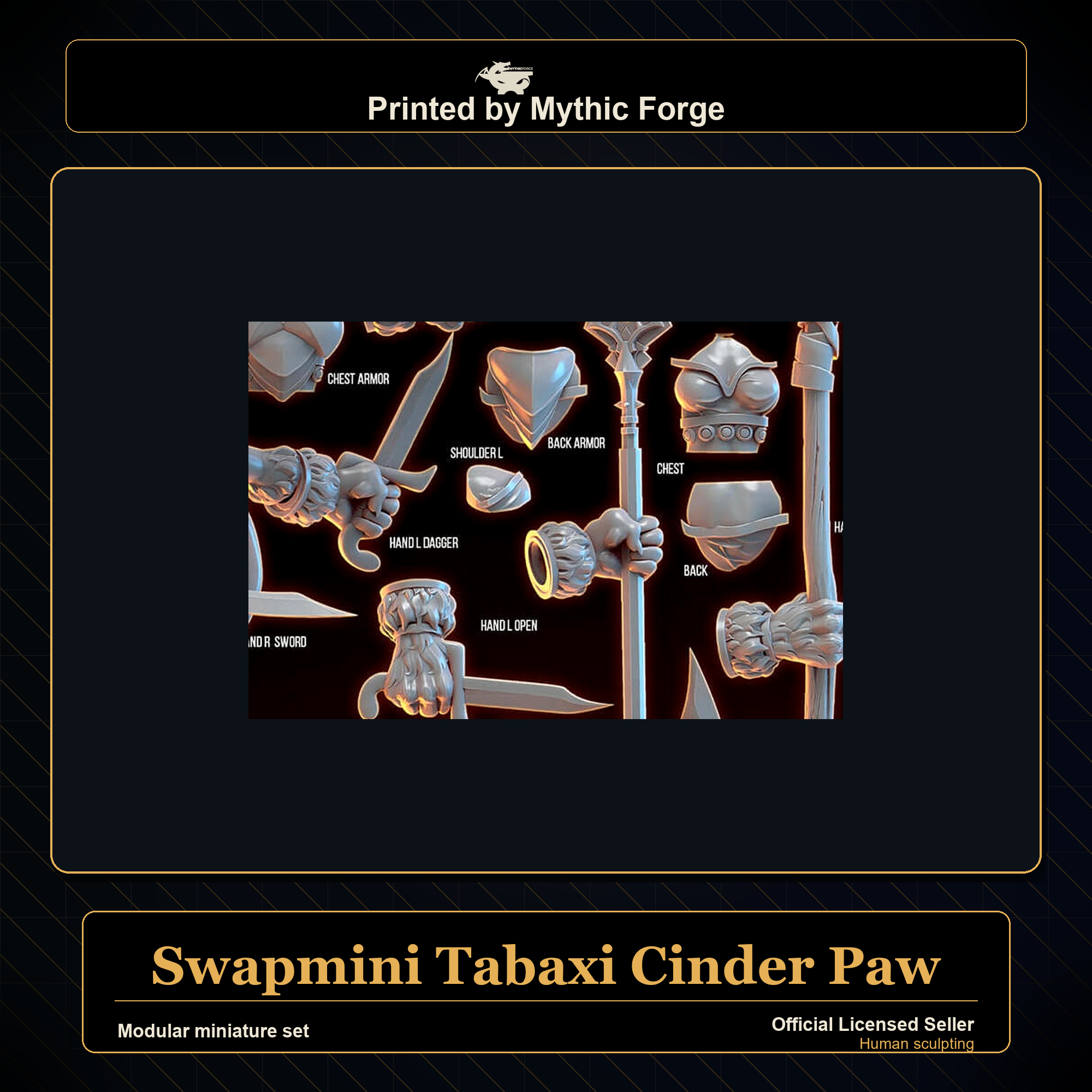 Modular RPG - Swapmini Tabaxi - Cinder Paw - Bundle modular miniature modular miniature set printed by Mythic Forge