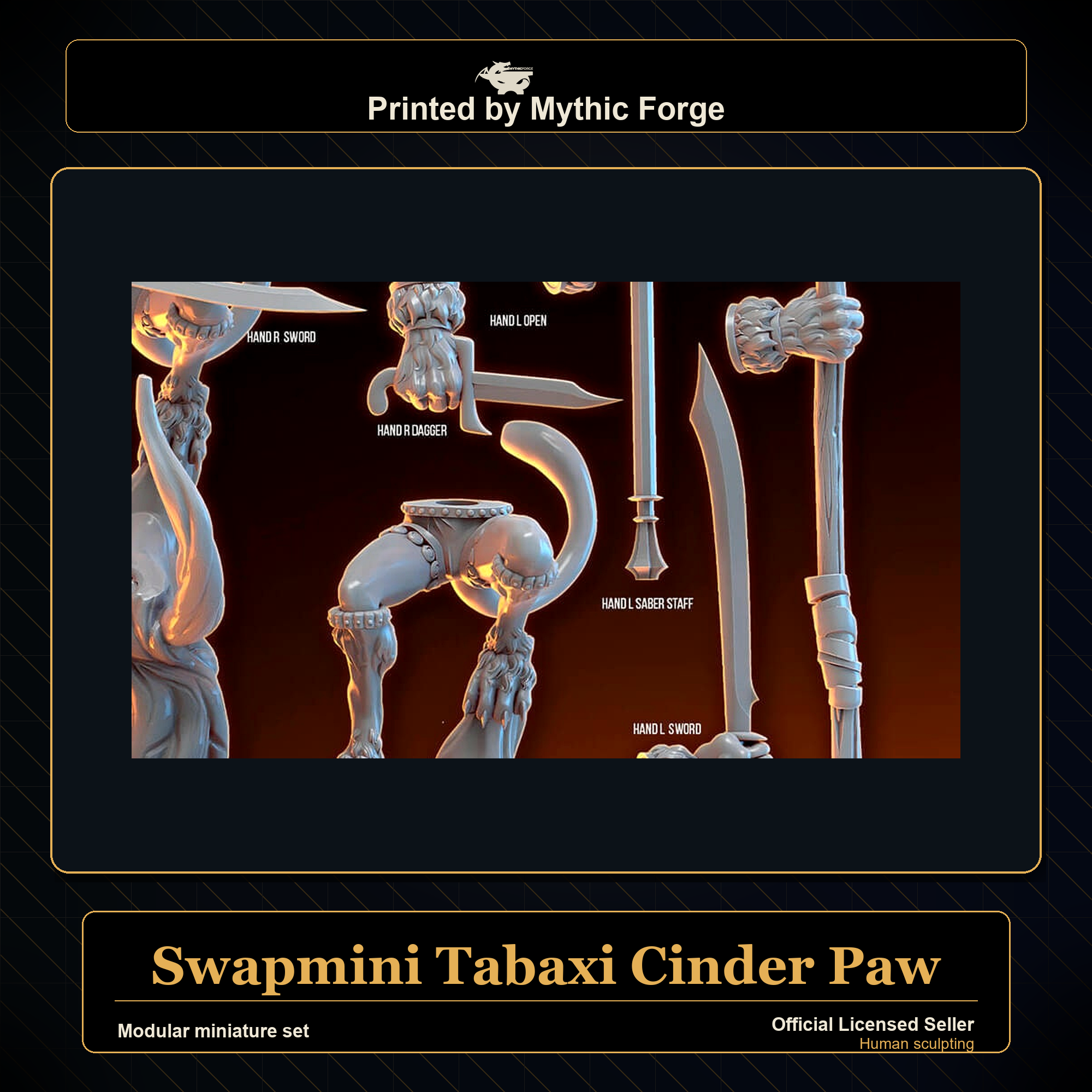 Modular RPG - Swapmini Tabaxi - Cinder Paw - Bundle modular miniature modular miniature set printed by Mythic Forge