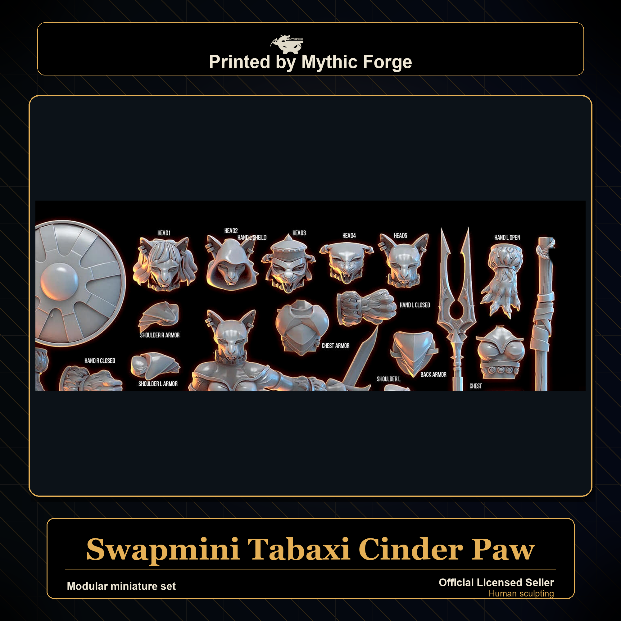 Modular RPG - Swapmini Tabaxi - Cinder Paw - Bundle modular miniature modular miniature set printed by Mythic Forge
