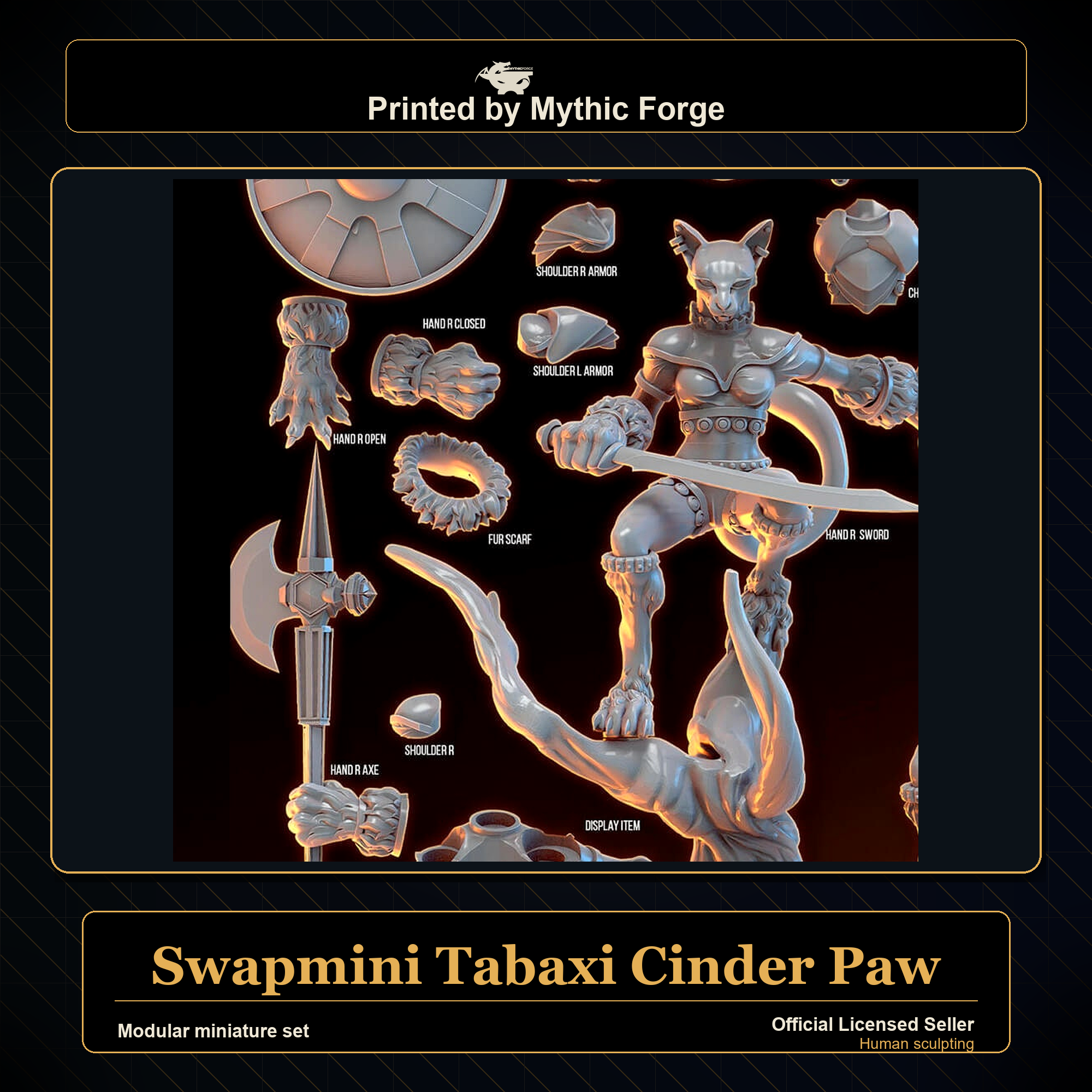Modular RPG - Swapmini Tabaxi - Cinder Paw - Bundle modular miniature modular miniature set printed by Mythic Forge