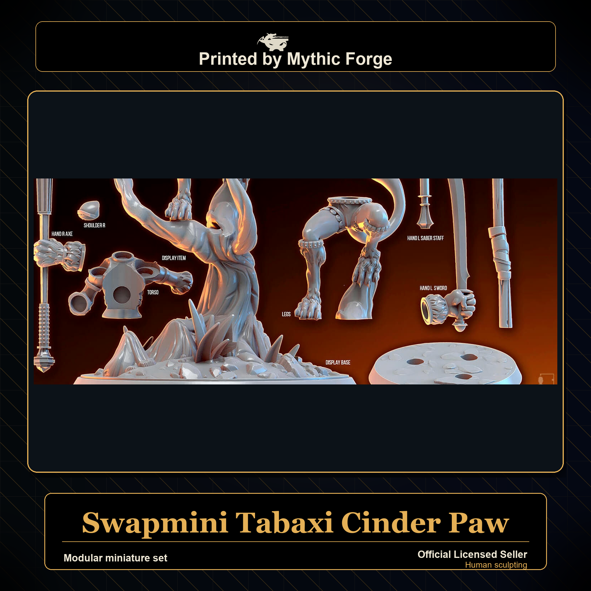 Modular RPG - Swapmini Tabaxi - Cinder Paw - Bundle modular miniature modular miniature set printed by Mythic Forge