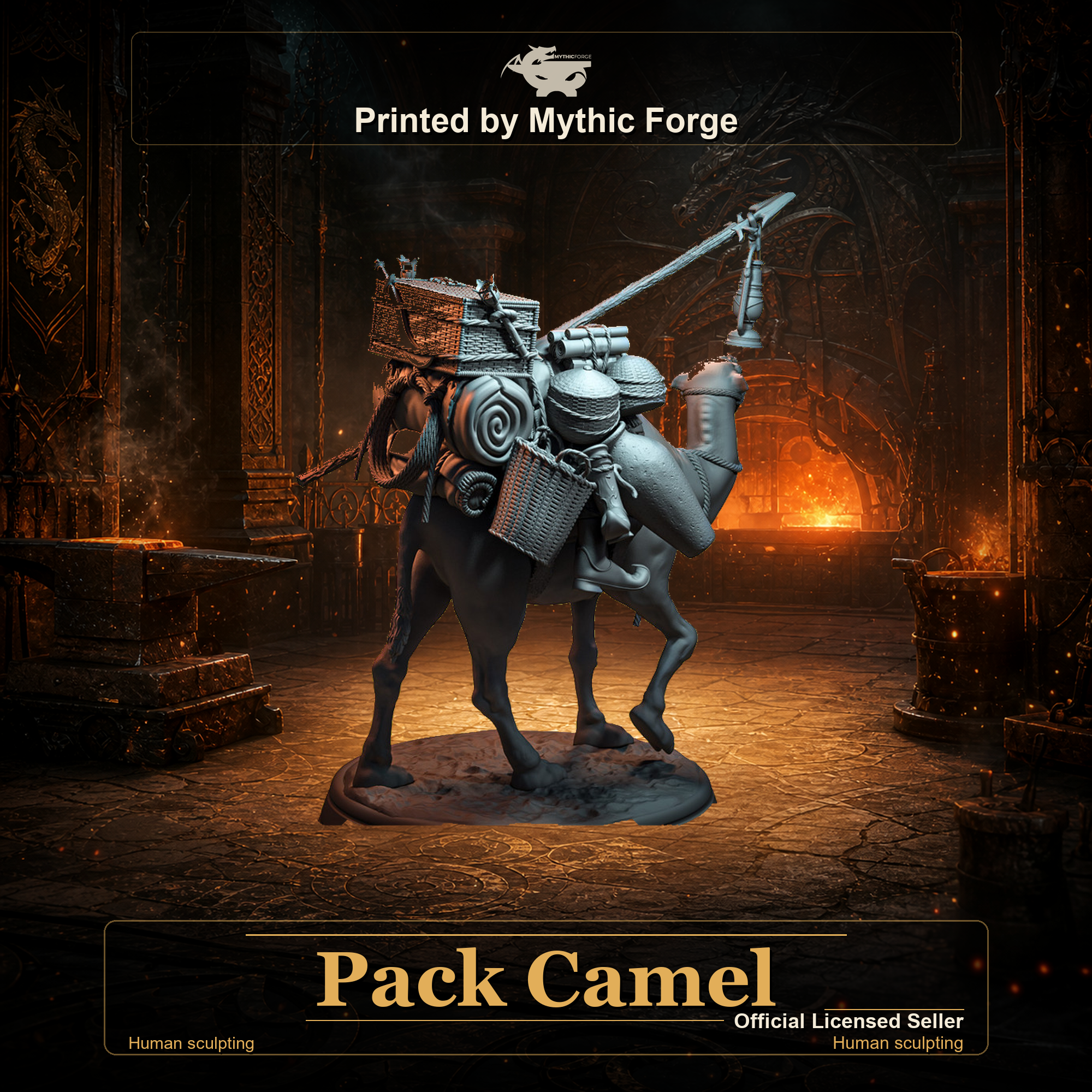 Pack Camel printed by Mythic Forge, official licensed Midas Forge miniature