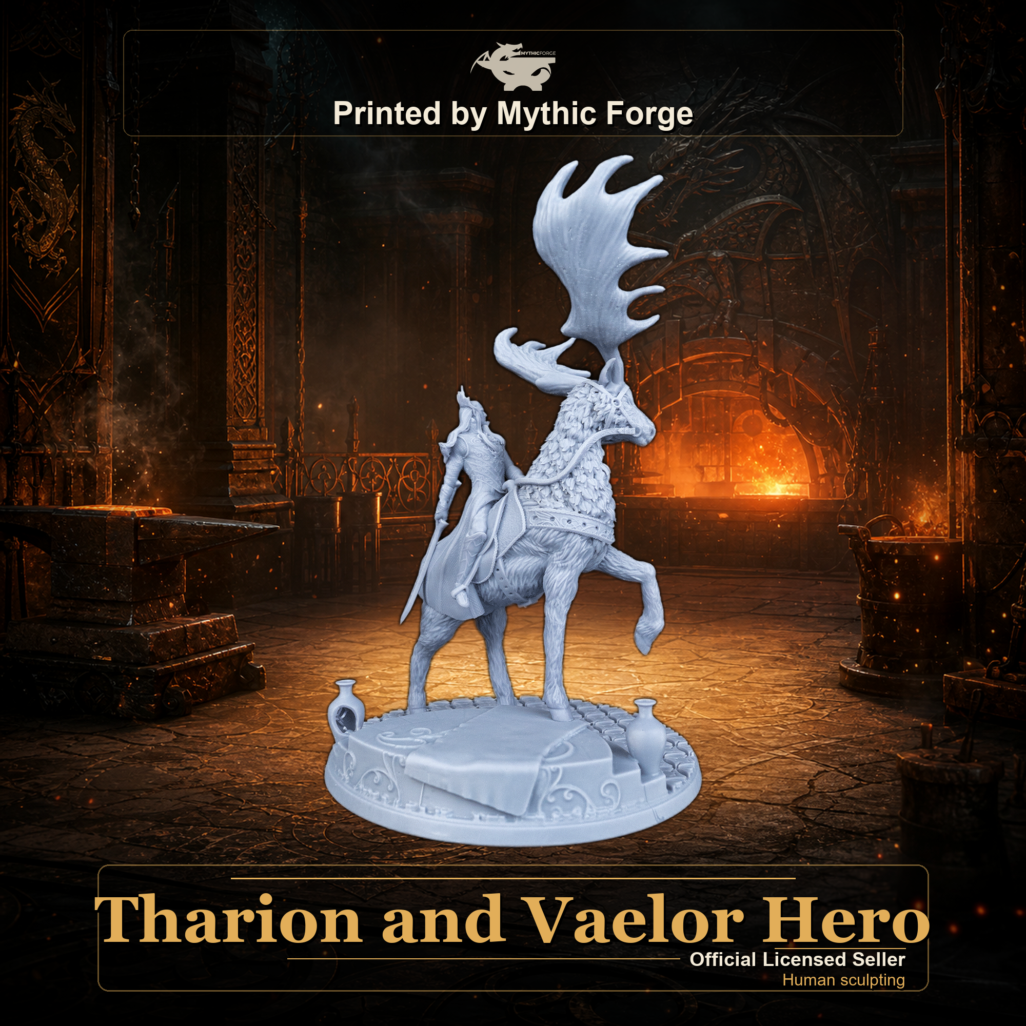 Tharion and Vaelor Hero printed by Mythic Forge, tabletop RPG miniature