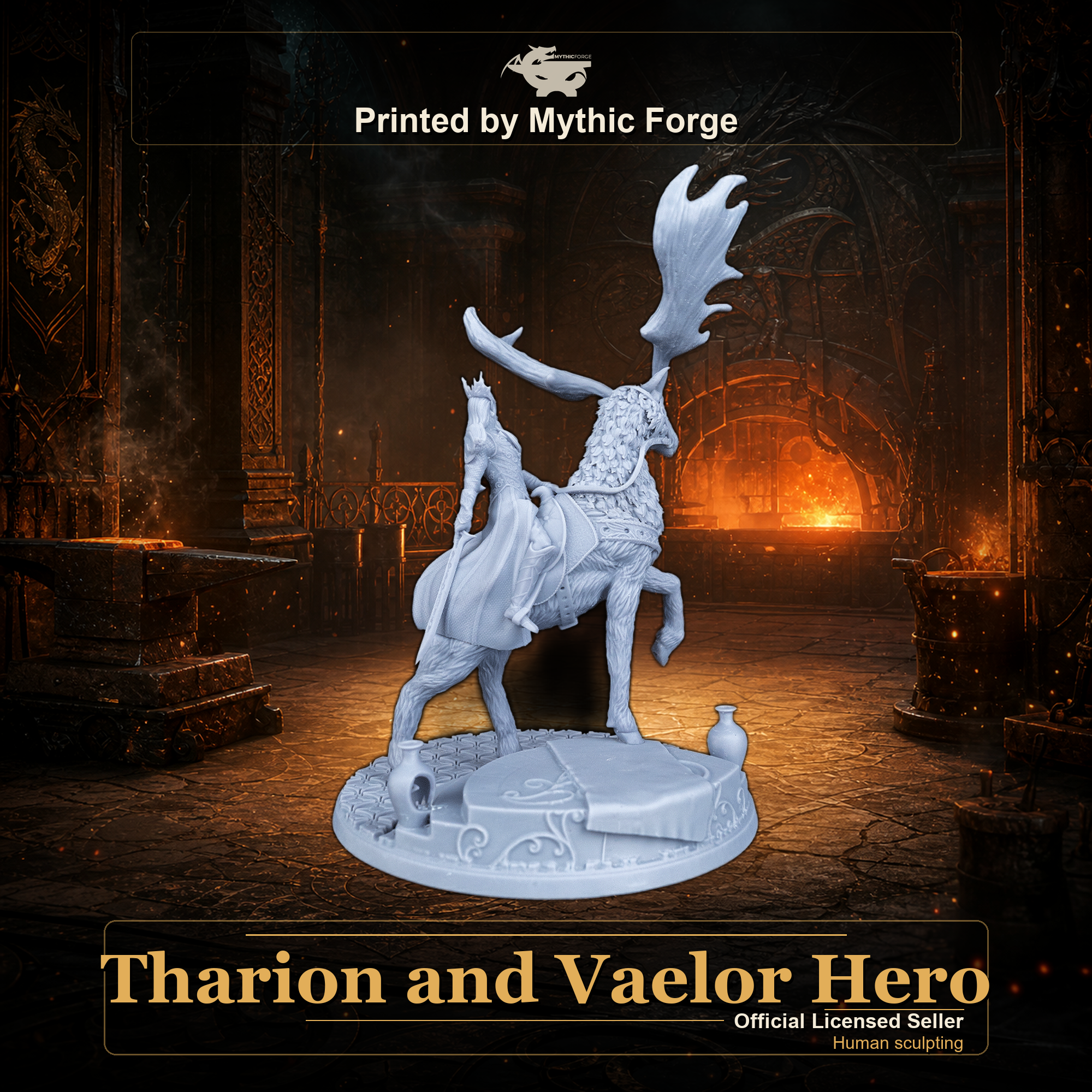 Tharion and Vaelor Hero printed by Mythic Forge, tabletop RPG miniature