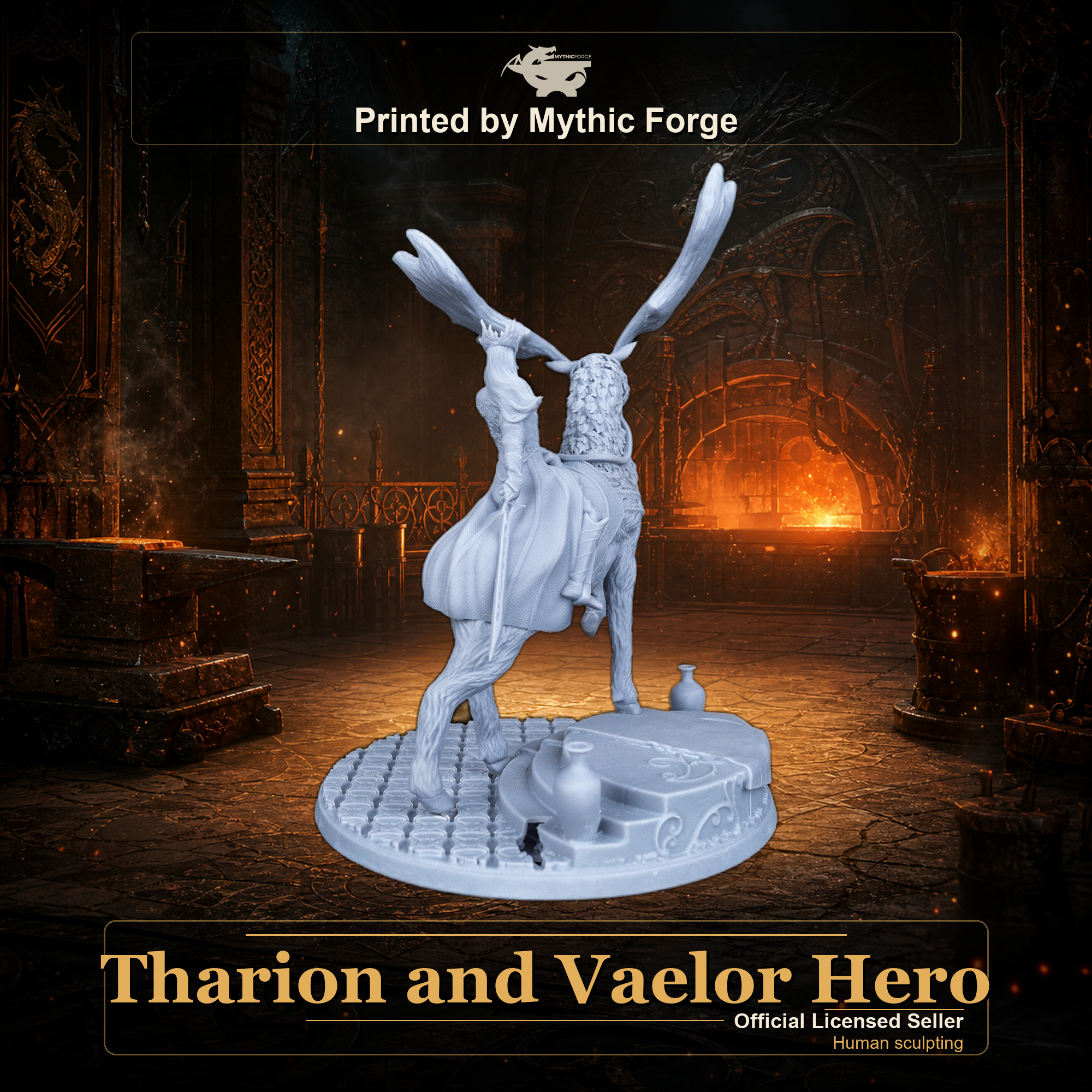 Tharion and Vaelor Hero printed by Mythic Forge, tabletop RPG miniature