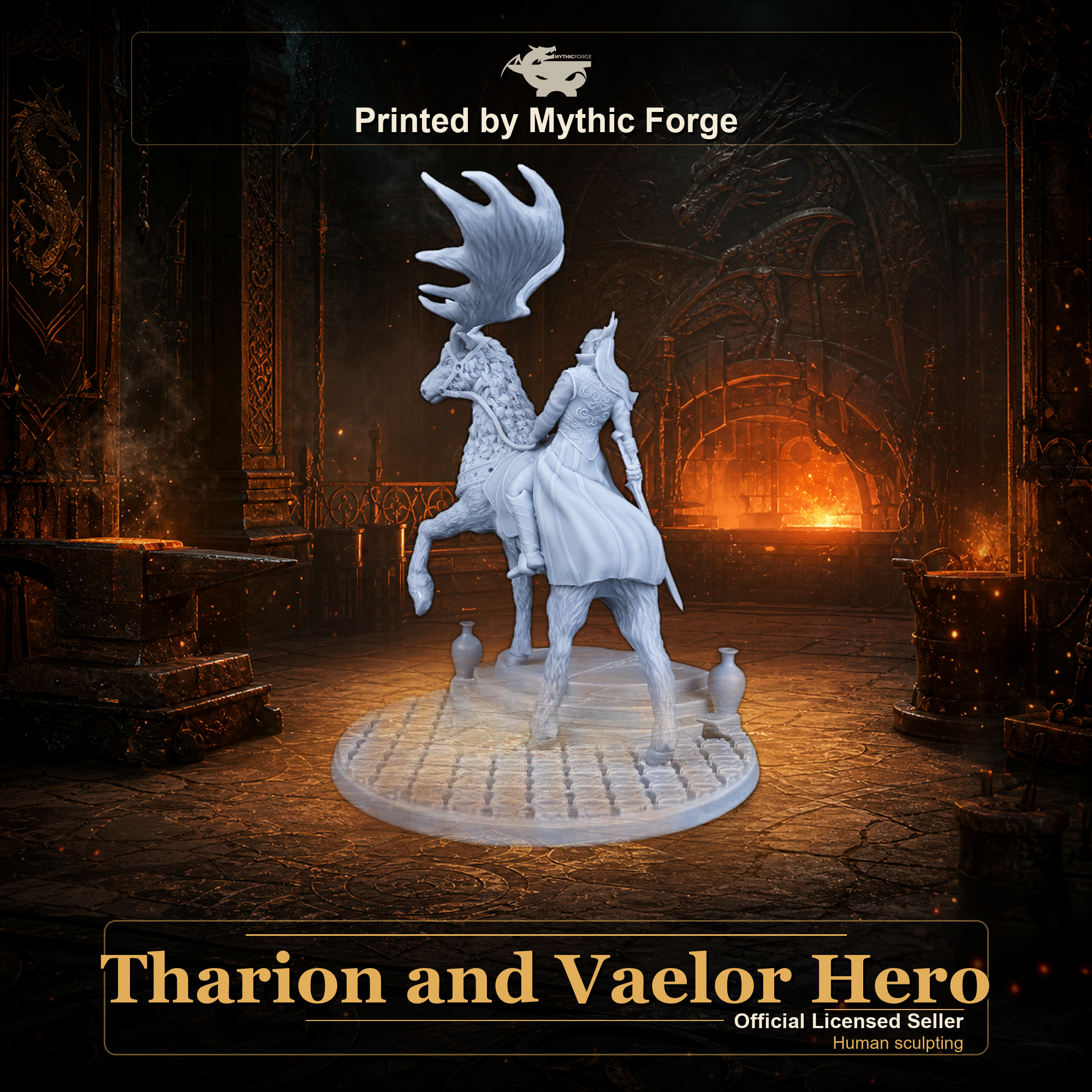 Tharion and Vaelor Hero printed by Mythic Forge, tabletop RPG miniature