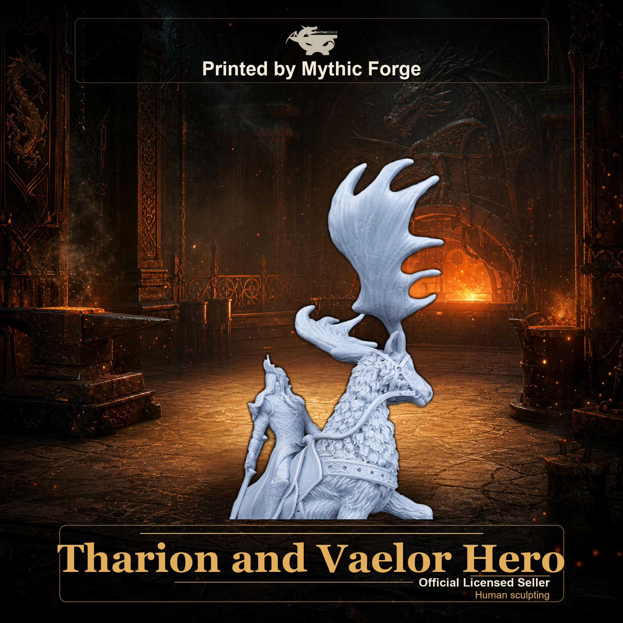 Tharion and Vaelor Hero printed by Mythic Forge, tabletop RPG miniature