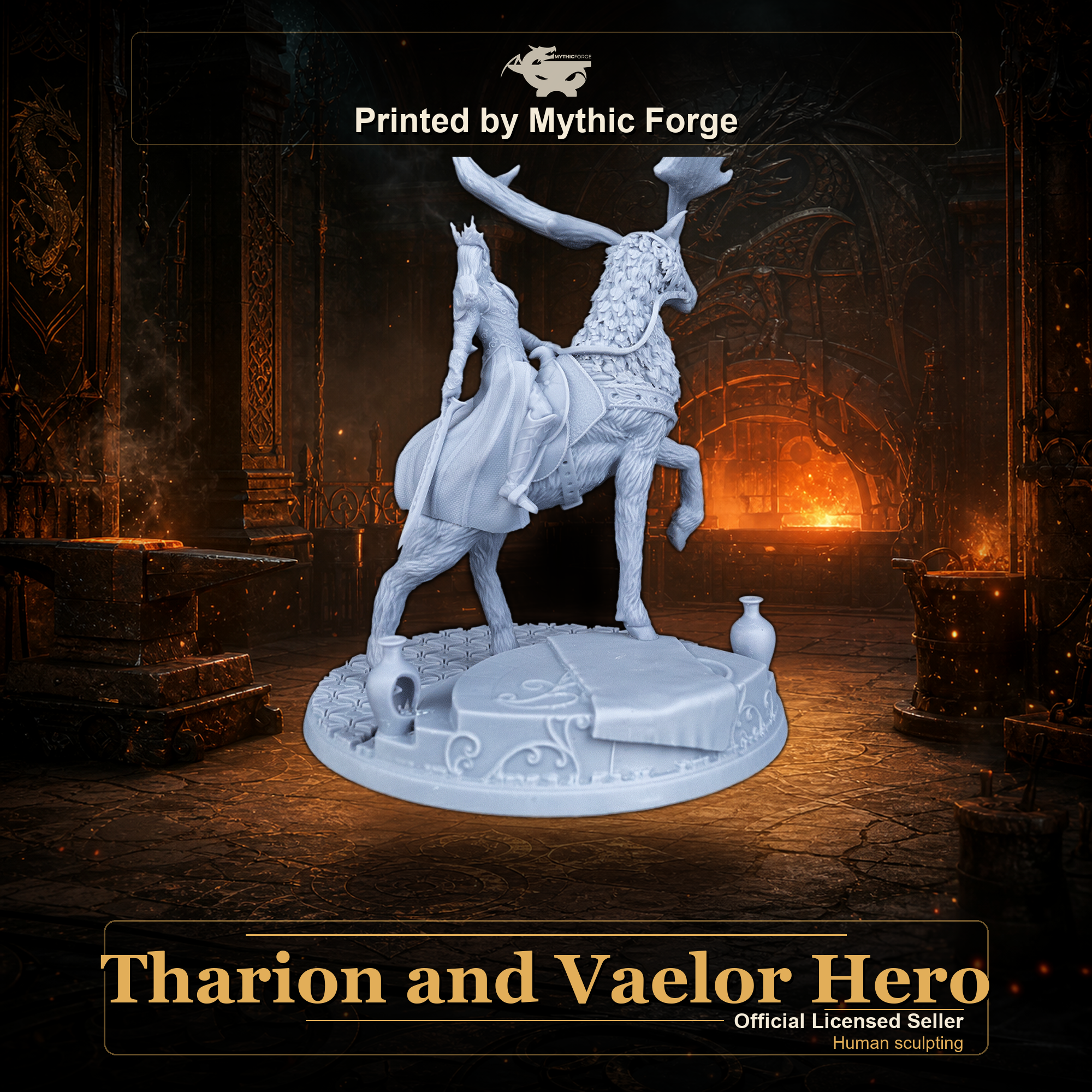 Tharion and Vaelor Hero printed by Mythic Forge, tabletop RPG miniature