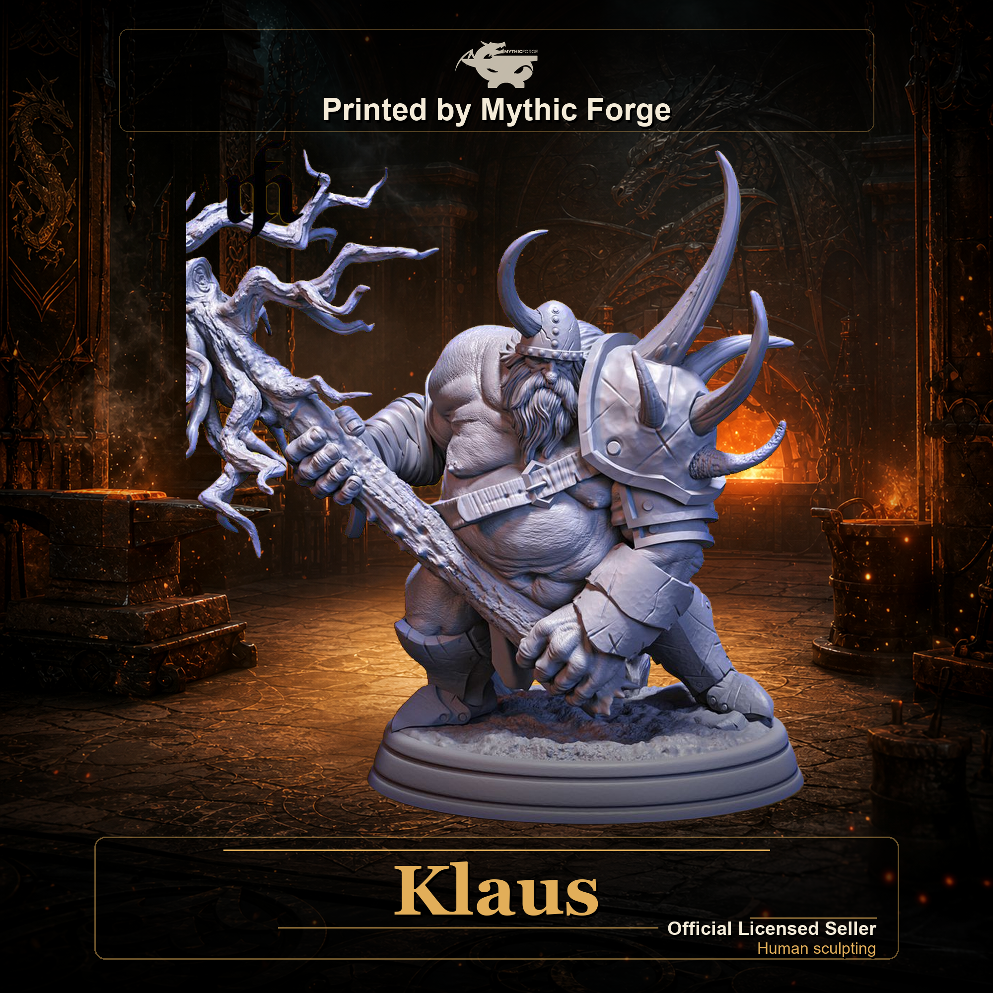 Klaus printed by Mythic Forge, tabletop RPG miniature