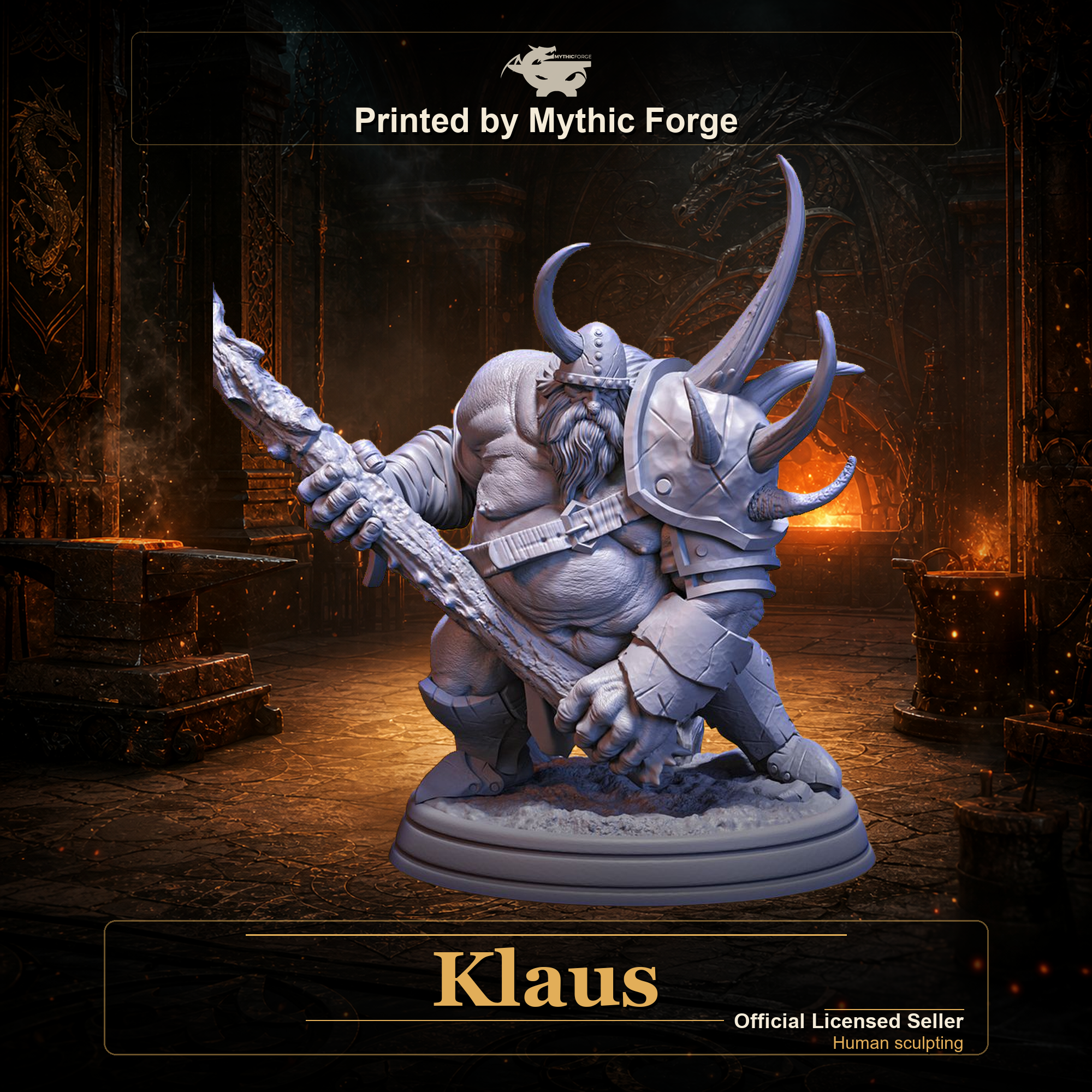 Klaus printed by Mythic Forge, tabletop RPG miniature