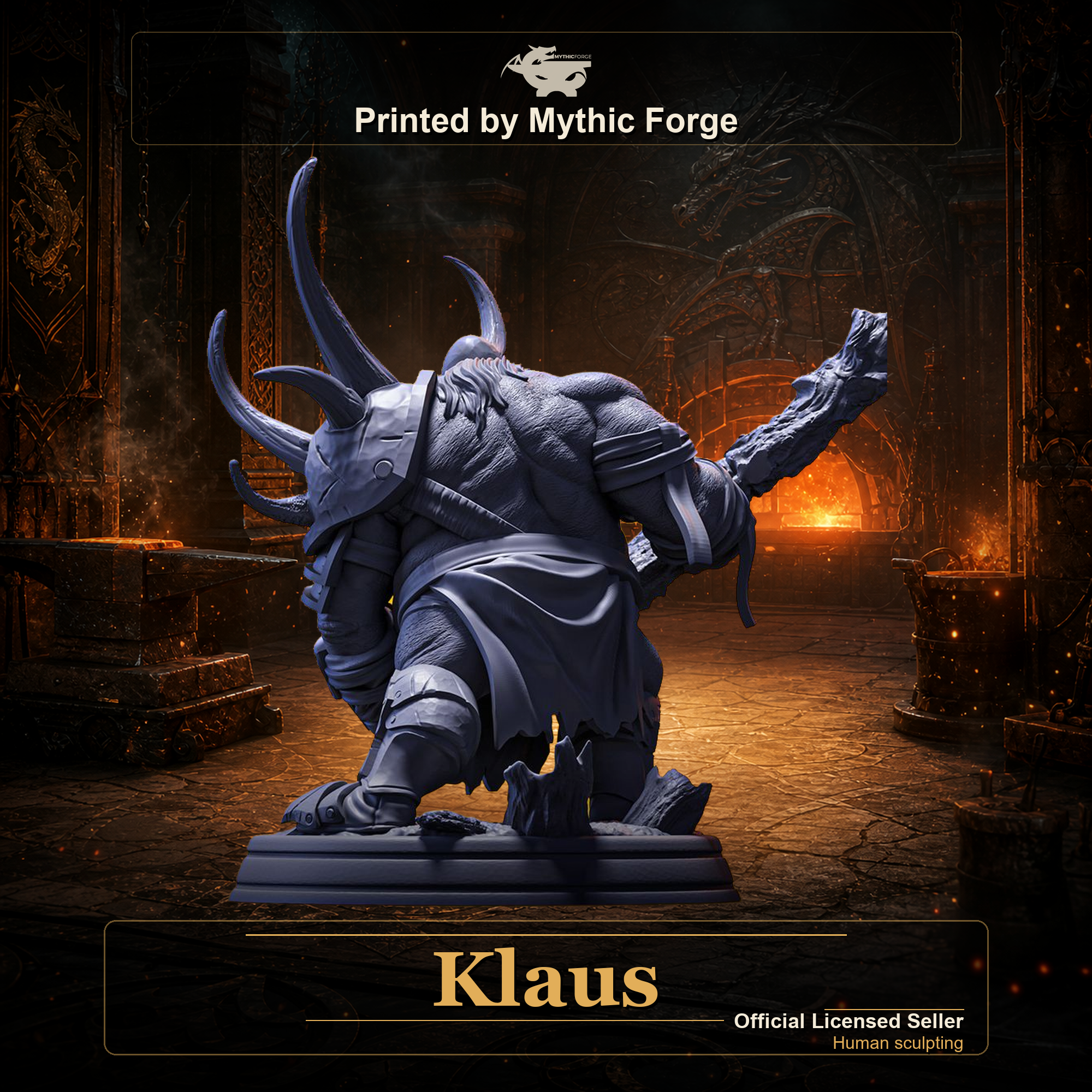 Klaus printed by Mythic Forge, tabletop RPG miniature