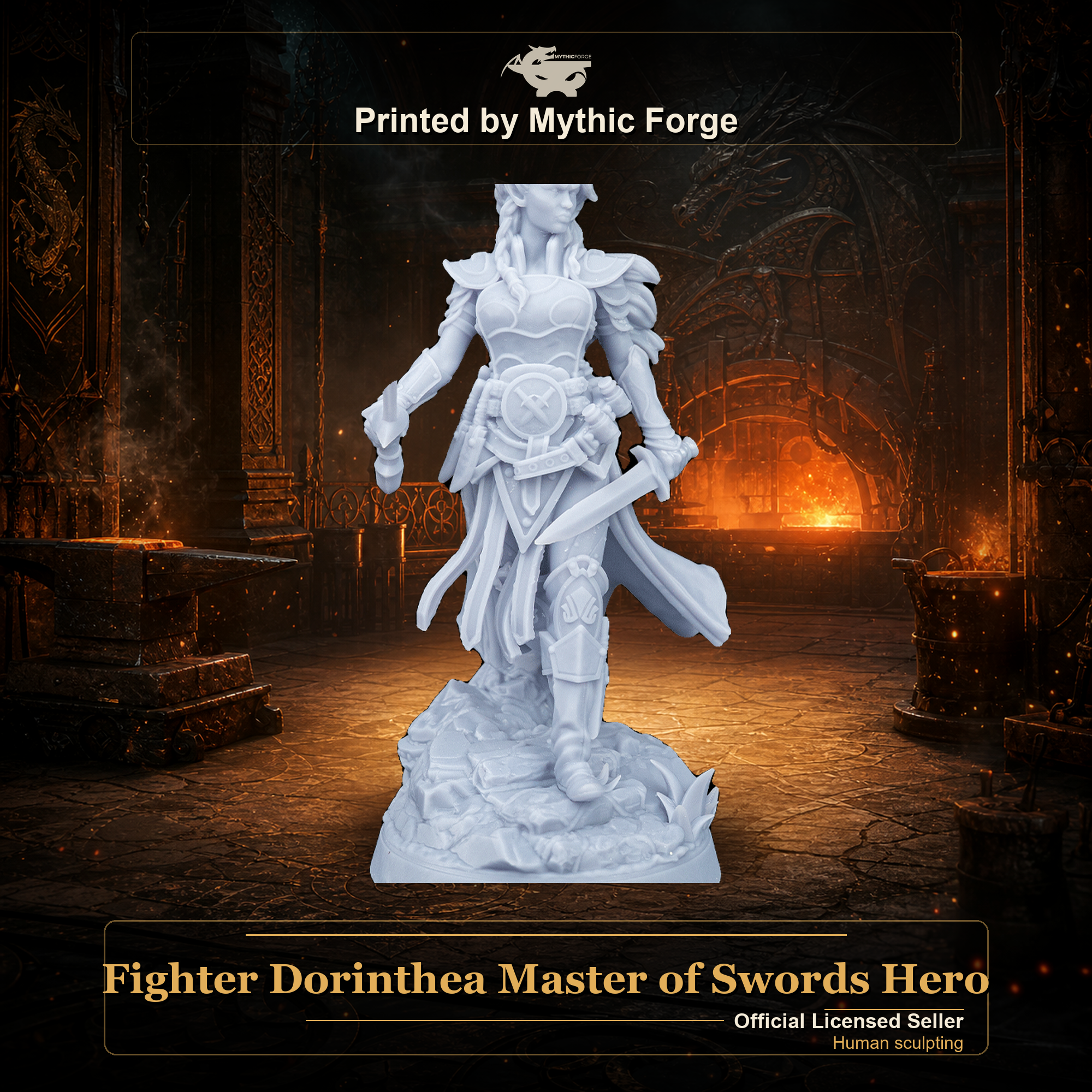Fighter Dorinthea Master of Swords Hero printed by Mythic Forge