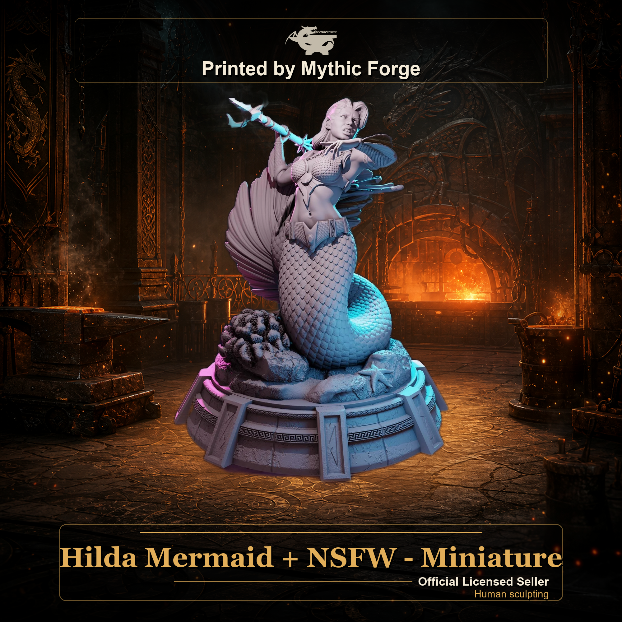 Hilda Mermaid Miniature + NSFW printed by Mythic Forge