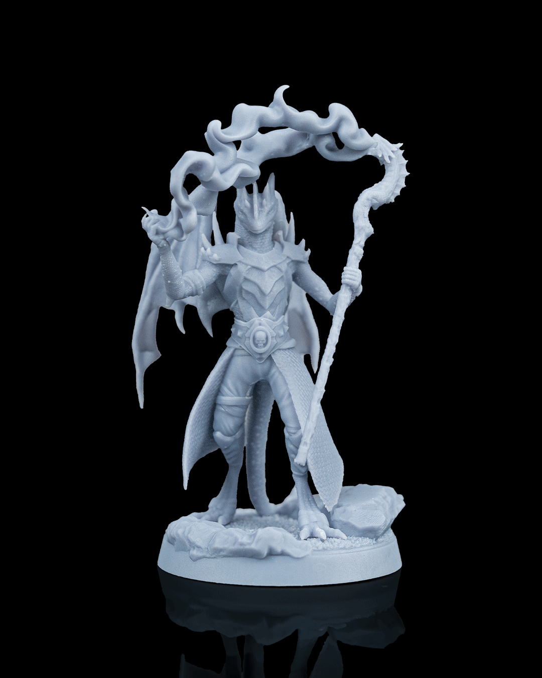 Mage Dragonborn Drakin Warcaster printed by Mythic Forge