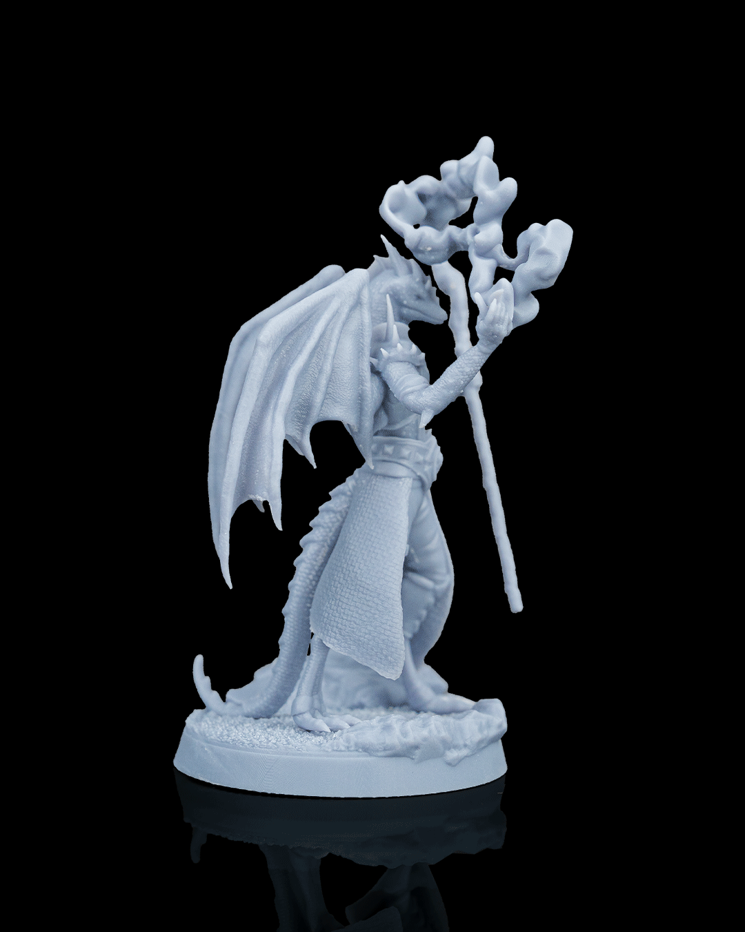 Mage Dragonborn Drakin Warcaster printed by Mythic Forge