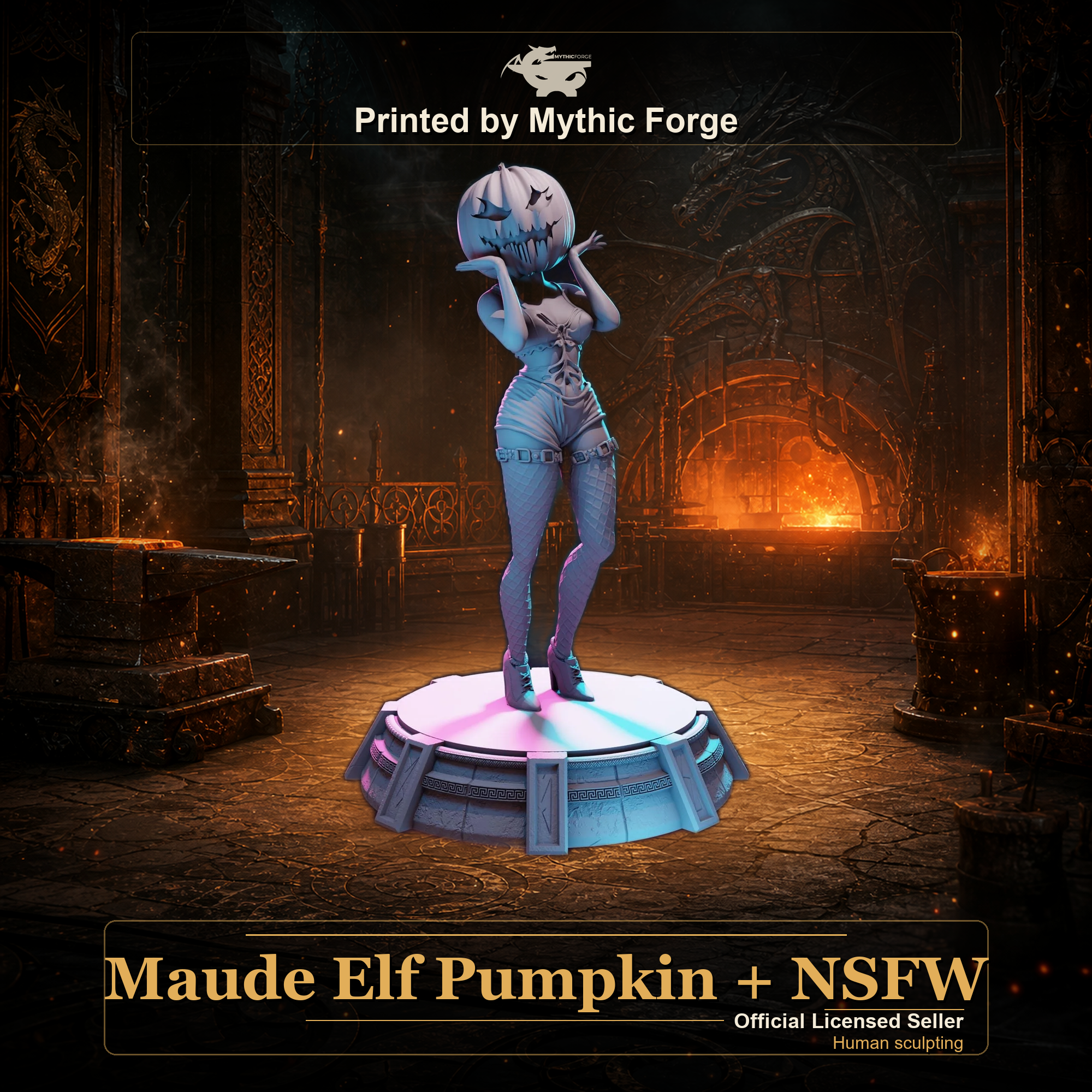 Maude Elf Pumpkin Miniature + NSFW printed by Mythic Forge