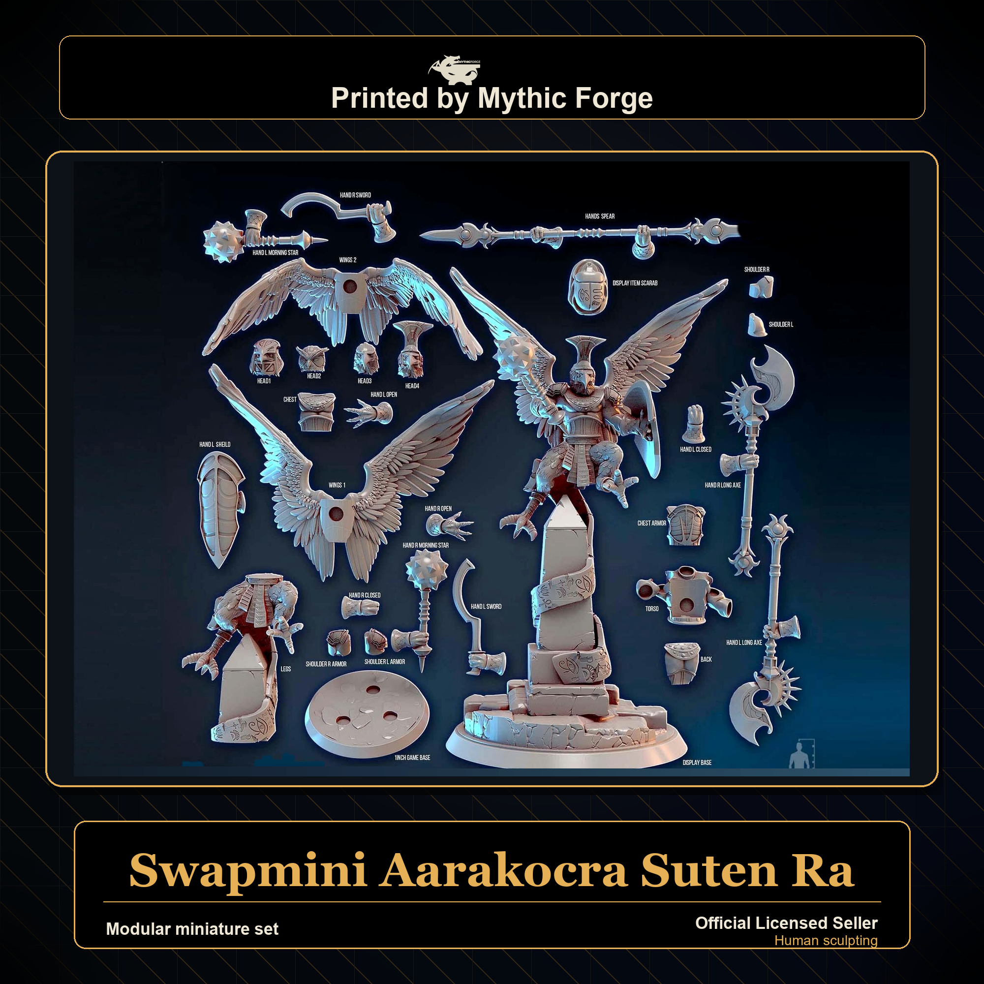 Modular RPG - Swapmini Aarakocra - Suten Ra - Bundle modular miniature printed by Mythic Forge