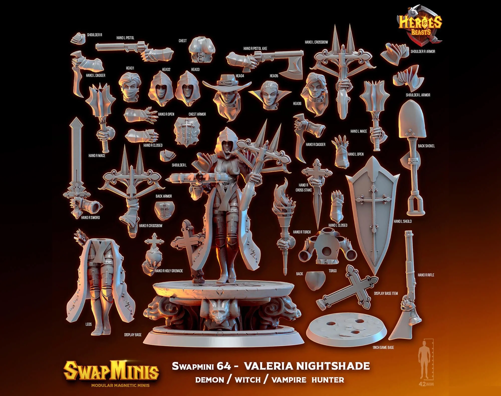 Modular RPG - Swapmini Autognome - Cogwhirl - Bundle modular miniature printed by Mythic Forge