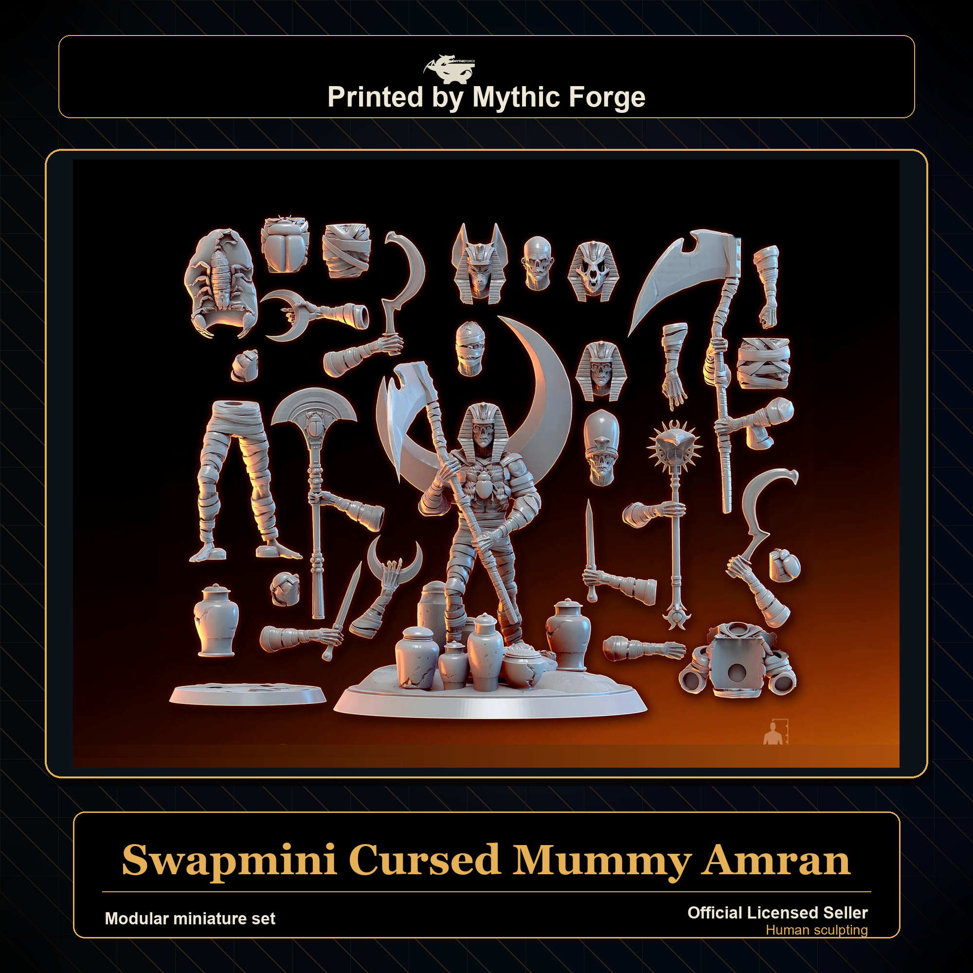 Modular RPG - Swapmini Cursed Mummy - Amran - Bundle modular miniature printed by Mythic Forge
