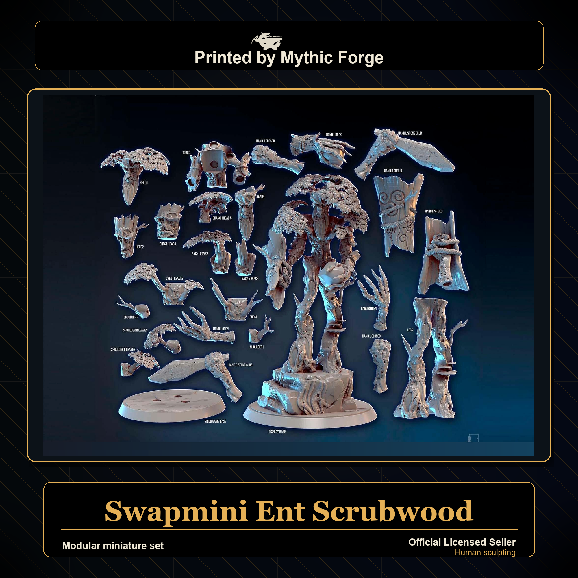 Modular RPG - Swapmini Ent - Scrubwood - Bundle modular miniature printed by Mythic Forge