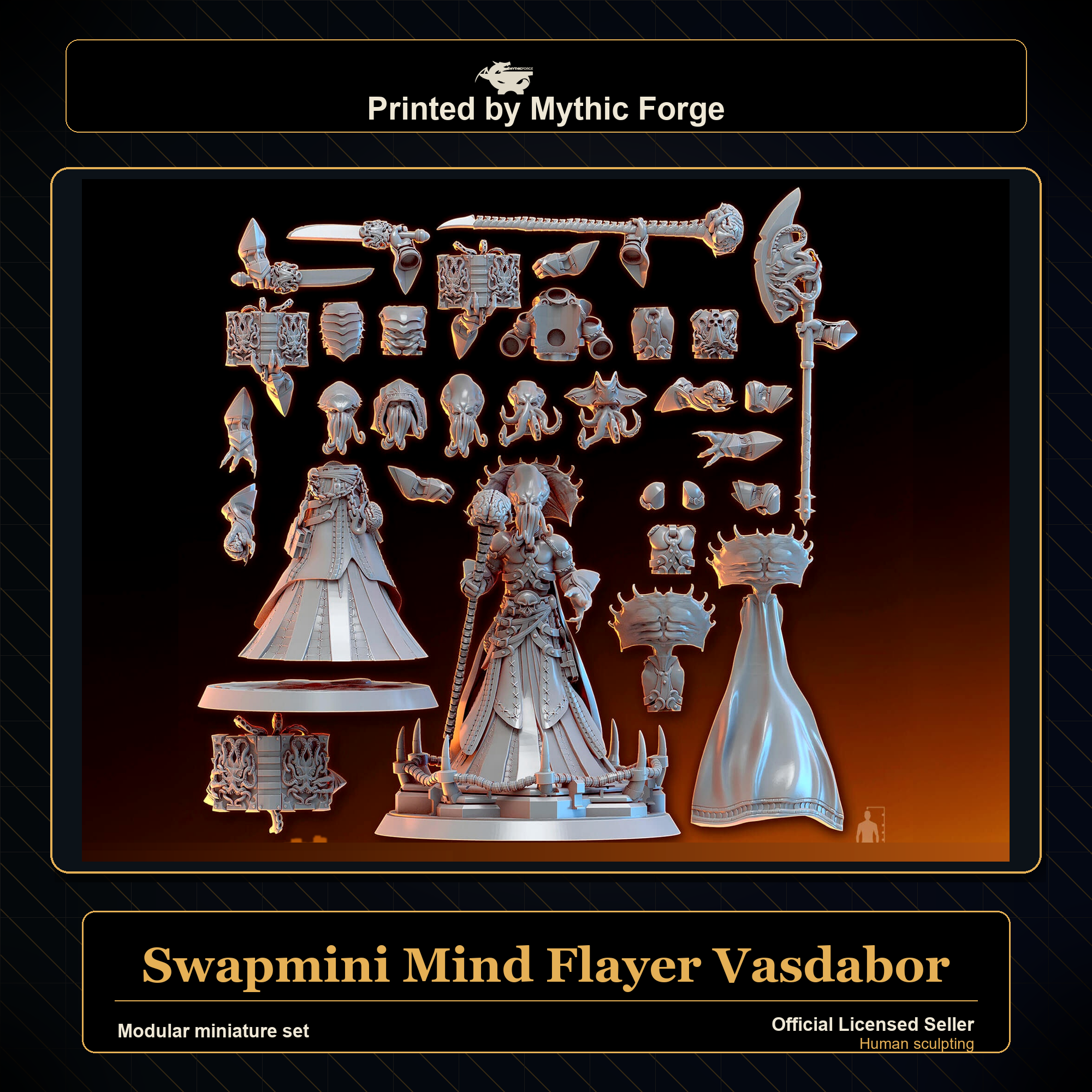 Modular RPG - Swapmini Mind Flayer - Vasdabor - Bundle modular miniature printed by Mythic Forge
