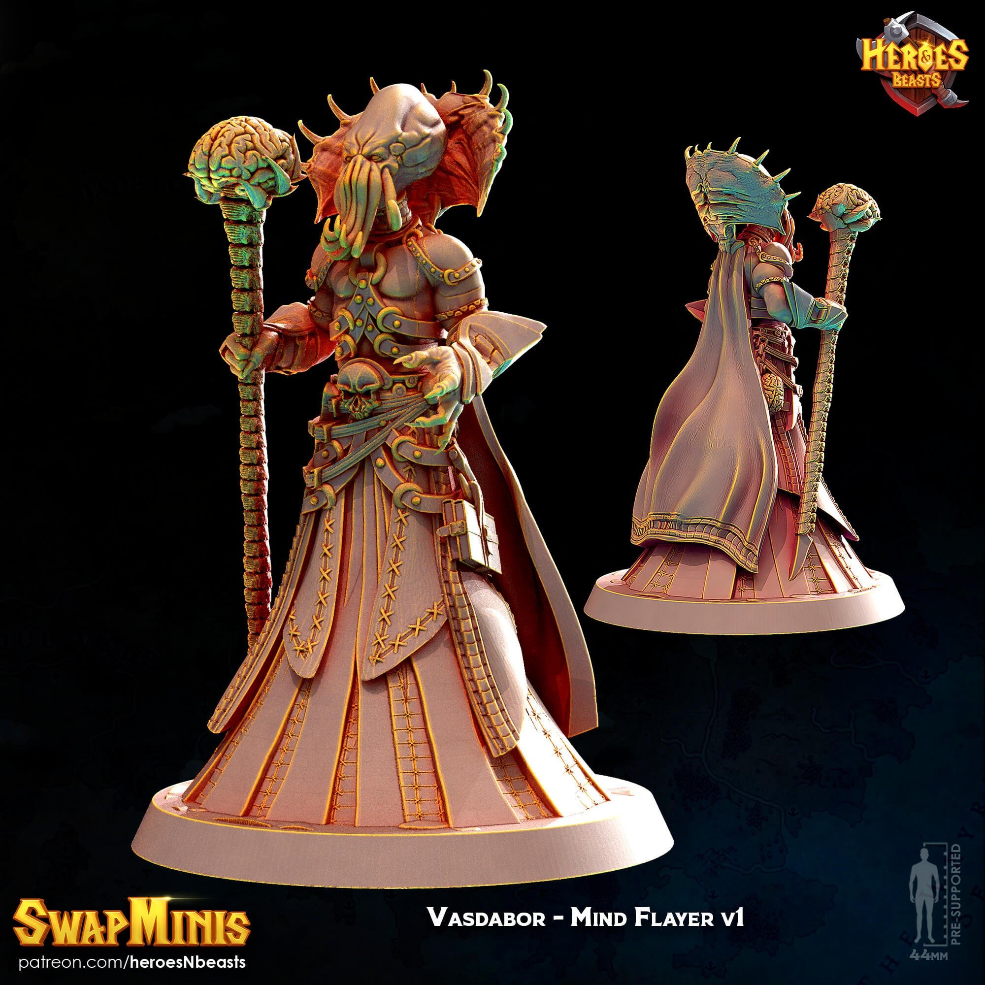 Modular RPG - Swapmini Mind Flayer - Vasdabor - Bundle modular miniature printed by Mythic Forge
