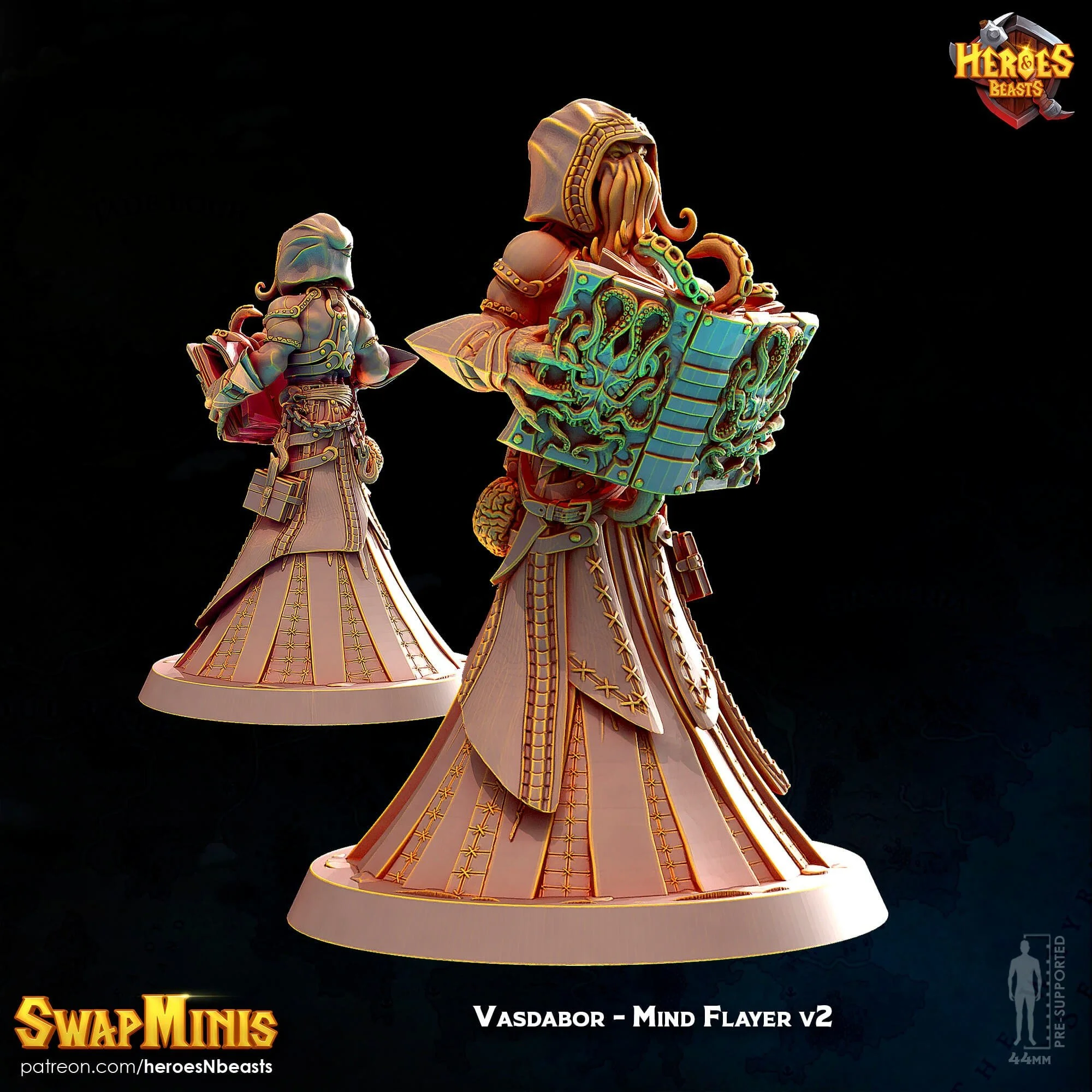 Modular RPG - Swapmini Mind Flayer - Vasdabor - Bundle modular miniature printed by Mythic Forge