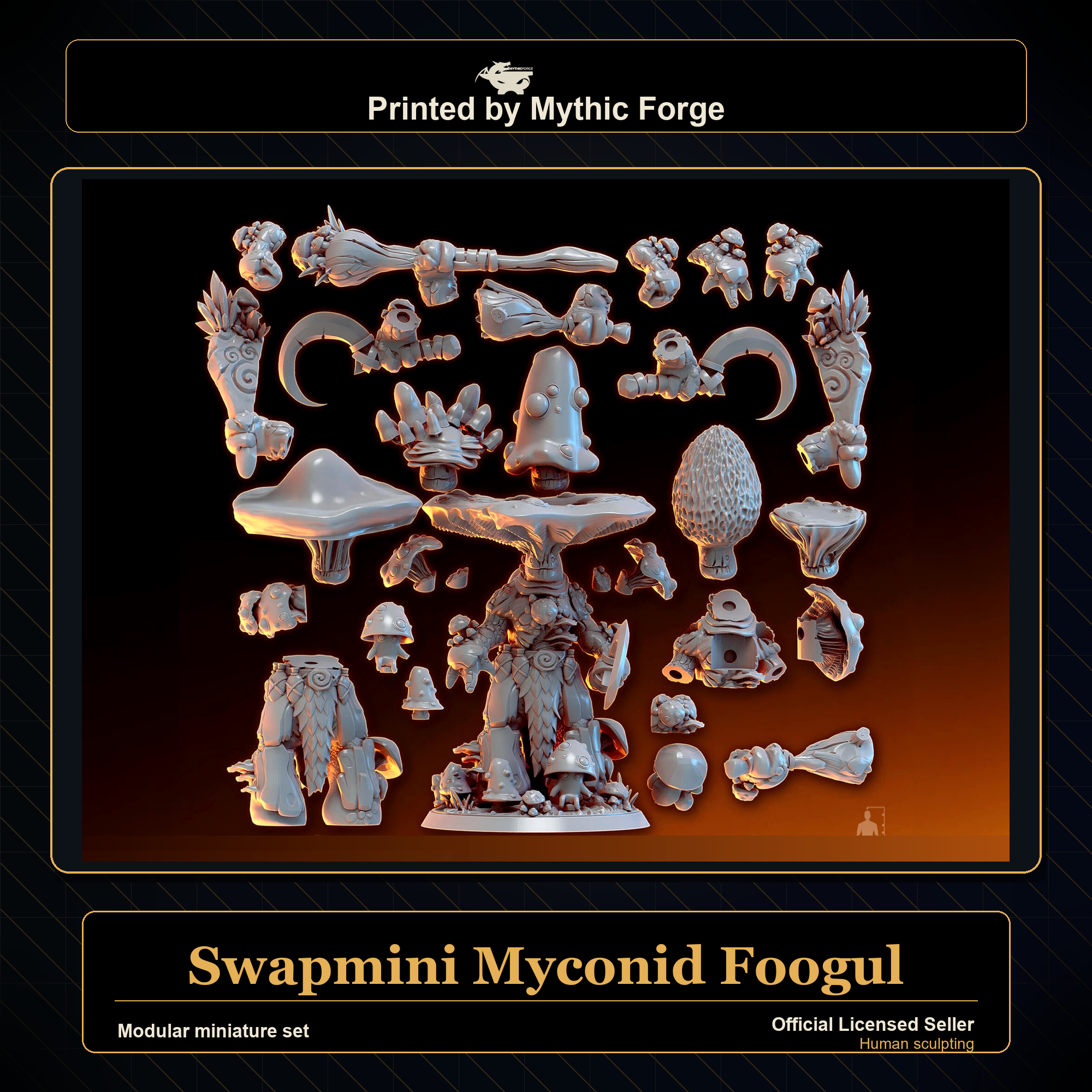 Modular RPG - Swapmini Myconid - Foogul - Bundle modular miniature printed by Mythic Forge