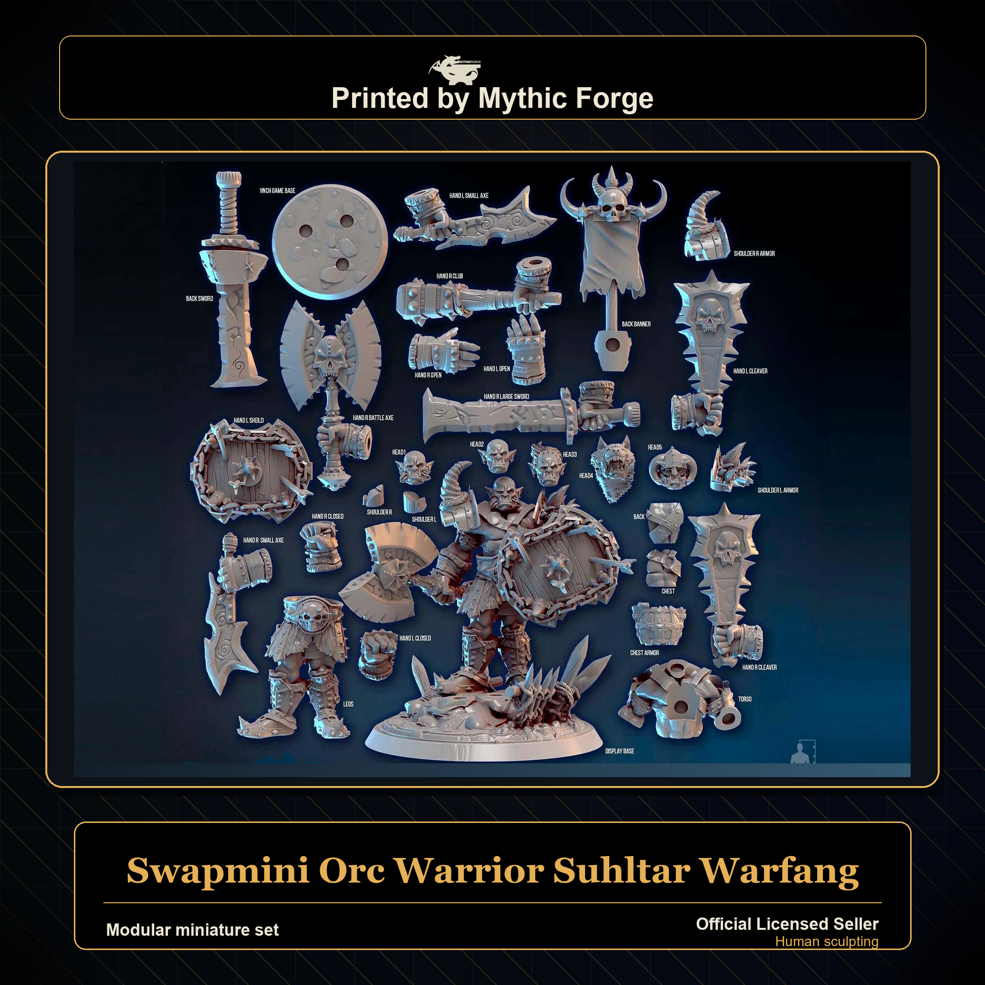 Modular RPG - Swapmini Orc Warrior - Suhltar Warfang - Bundle modular miniature printed by Mythic Forge