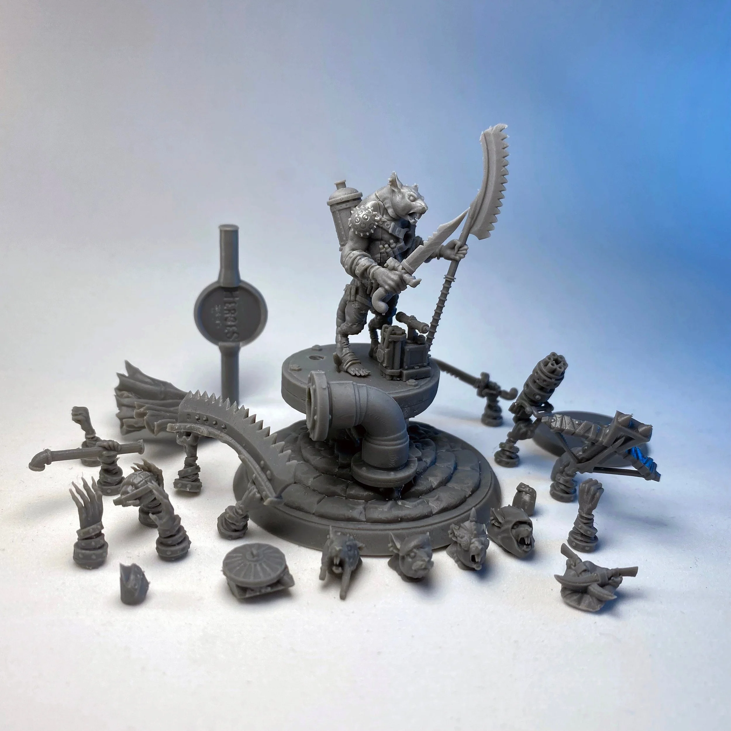 Modular RPG - Swapmini Ratfolk Skaven - Rufus Stench - Bundle modular miniature printed by Mythic Forge