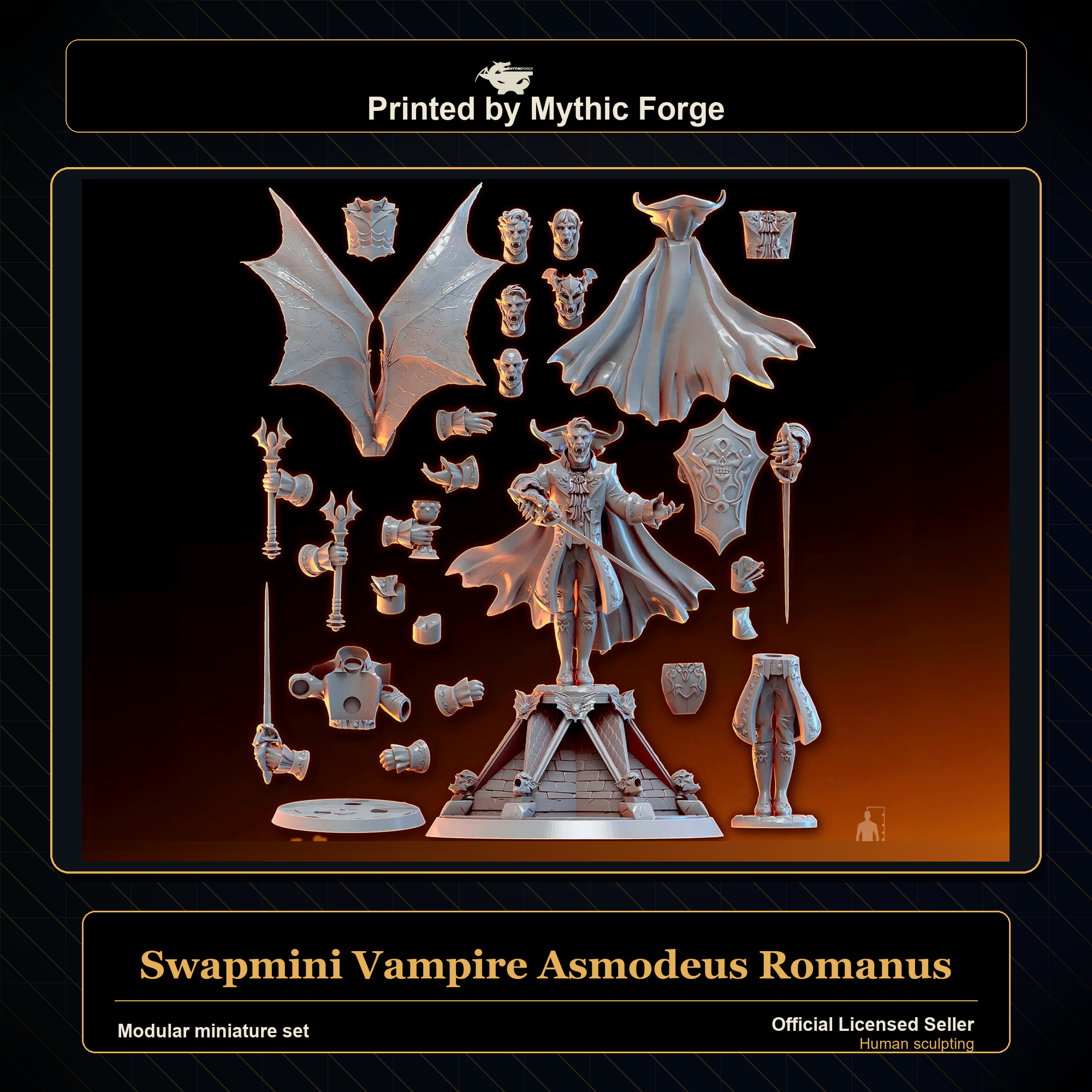 Modular RPG - Swapmini Vampire - Asmodeus Romanus - Bundle modular miniature printed by Mythic Forge