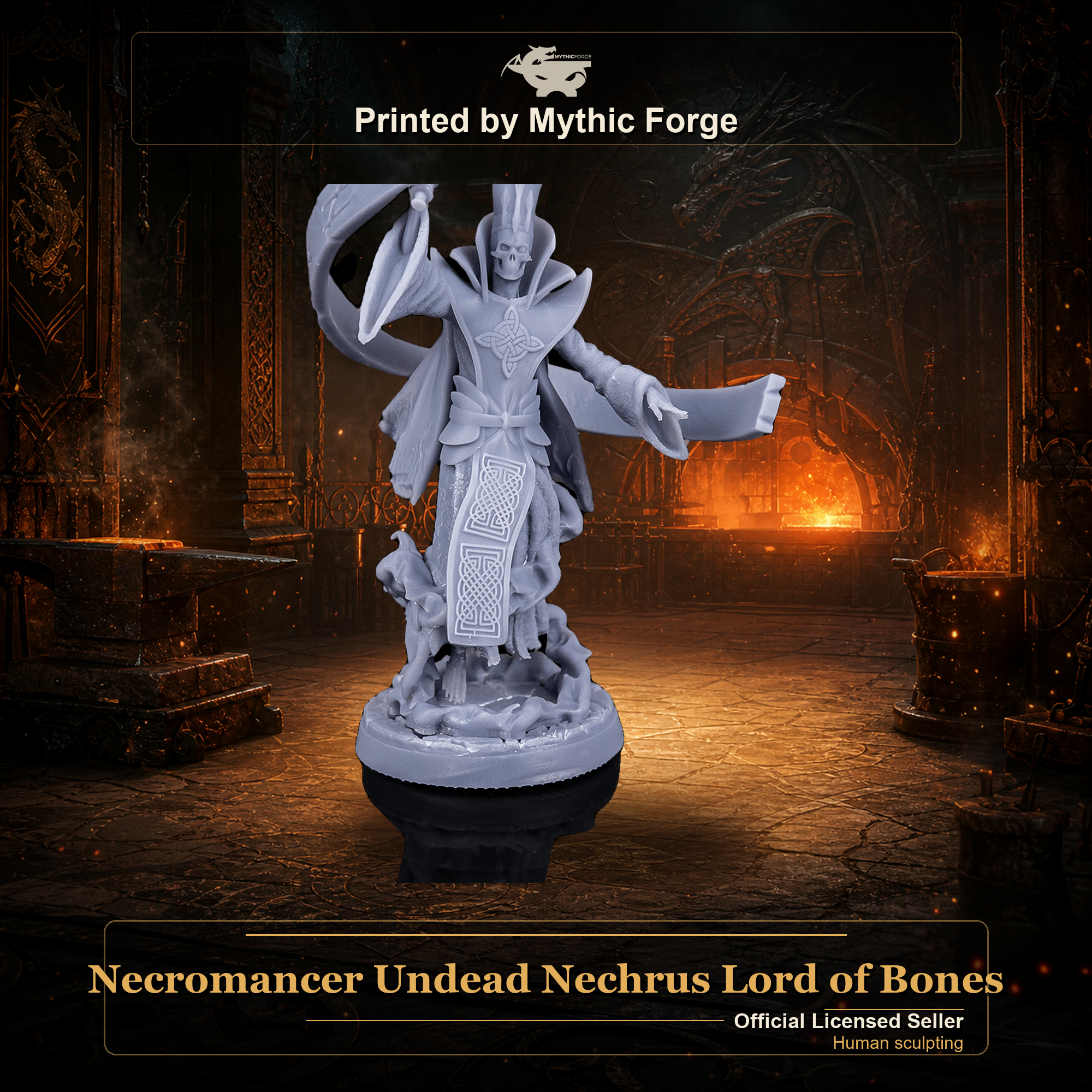 Necromancer Undead Nechrus Lord of Bones printed by Mythic Forge