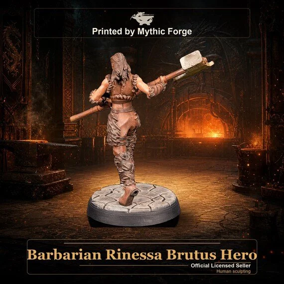 Barbarian Rinessa Brutus Hero printed by Mythic Forge