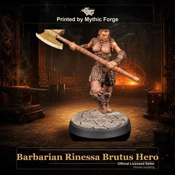 Barbarian Rinessa Brutus Hero printed by Mythic Forge