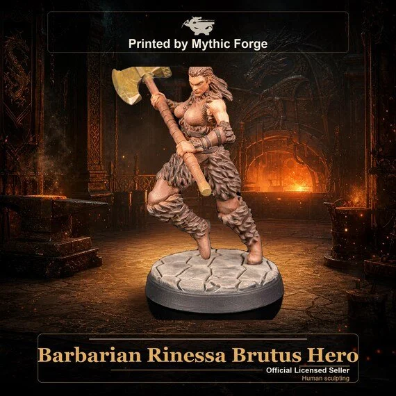 Barbarian Rinessa Brutus Hero printed by Mythic Forge