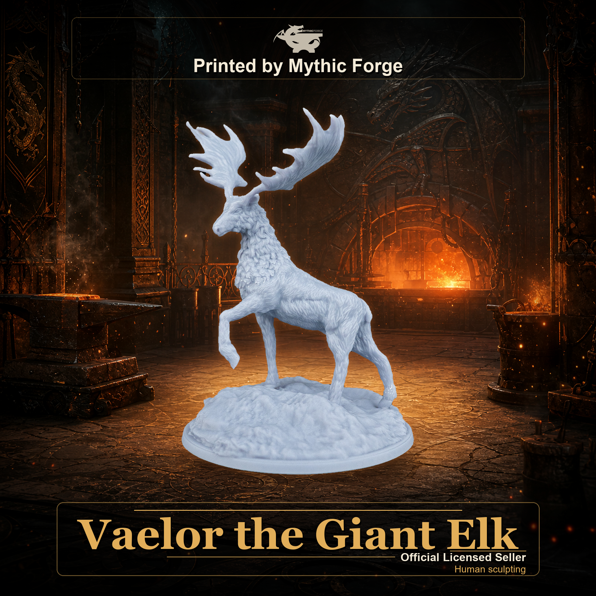 Vaelor the Giant Elk printed by Mythic Forge