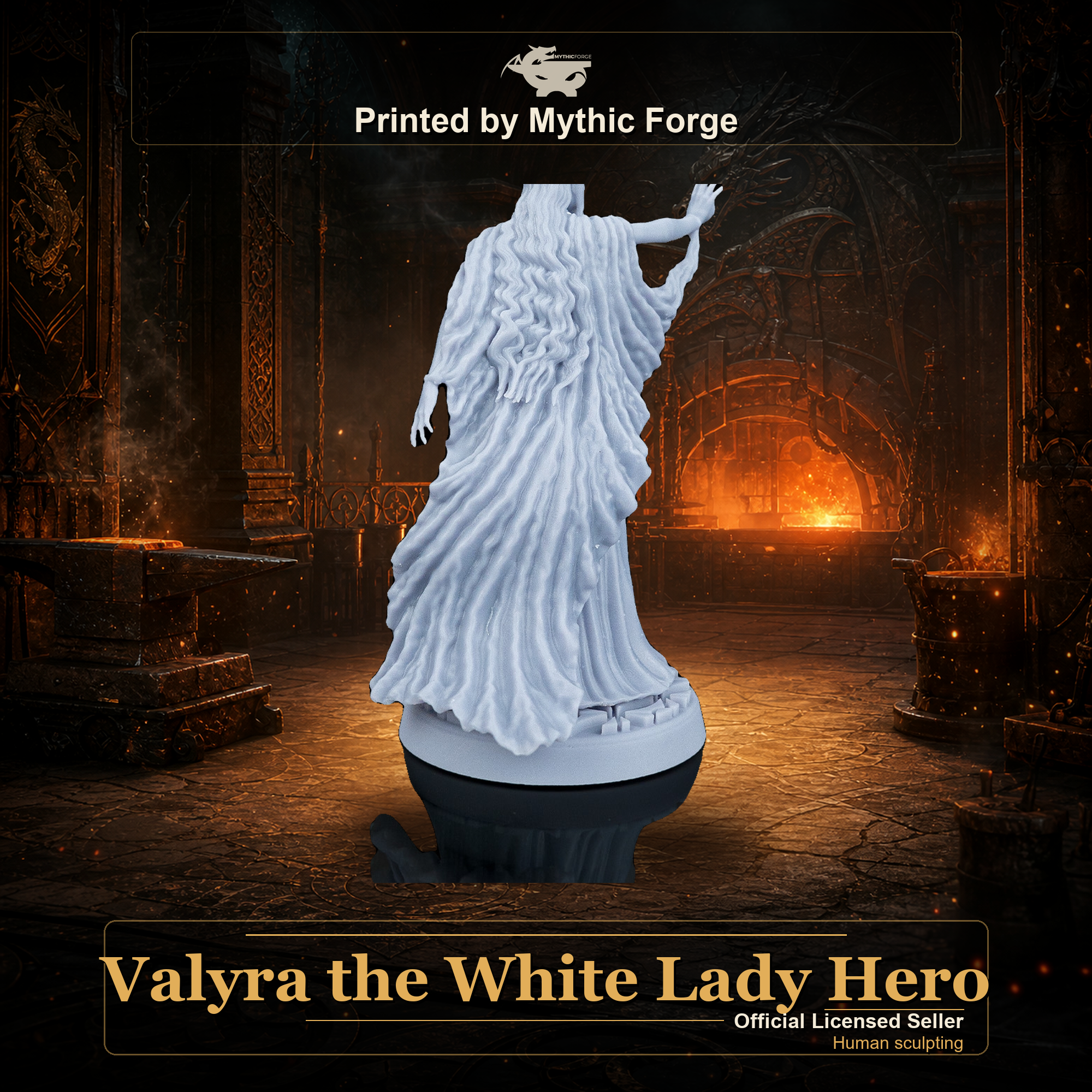 Valyra the White Lady Hero printed by Mythic Forge