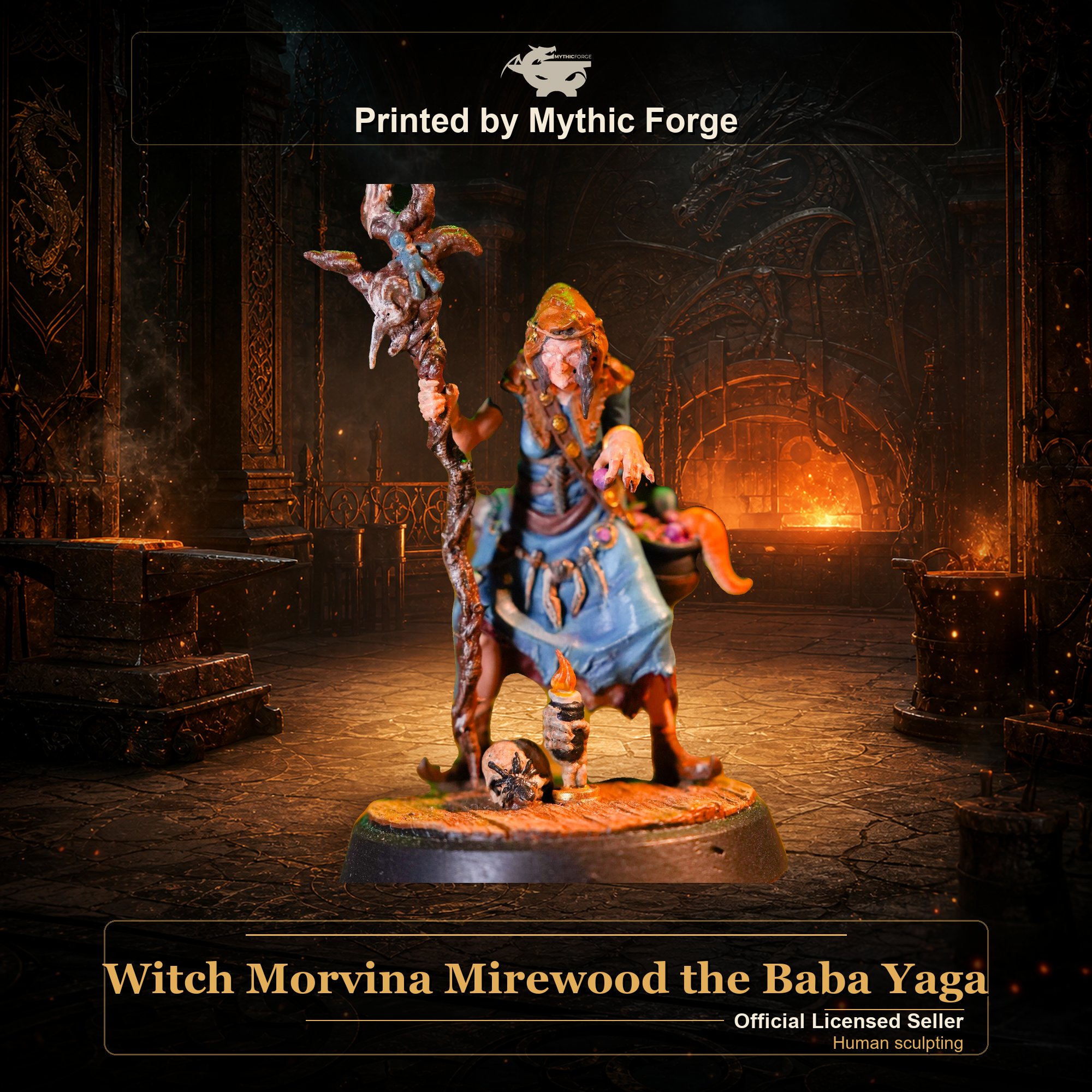Witch Morvina Mirewood the Baba Yaga printed by Mythic Forge